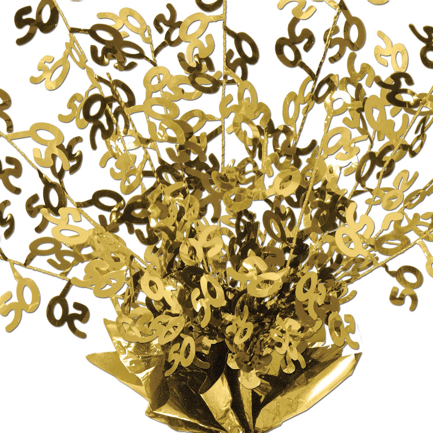 12 Pack Beistle 50th Anniversary Gold Centerpieces - Elegant Party Decorations for Birthday, Wedding & Anniversary Celebrations