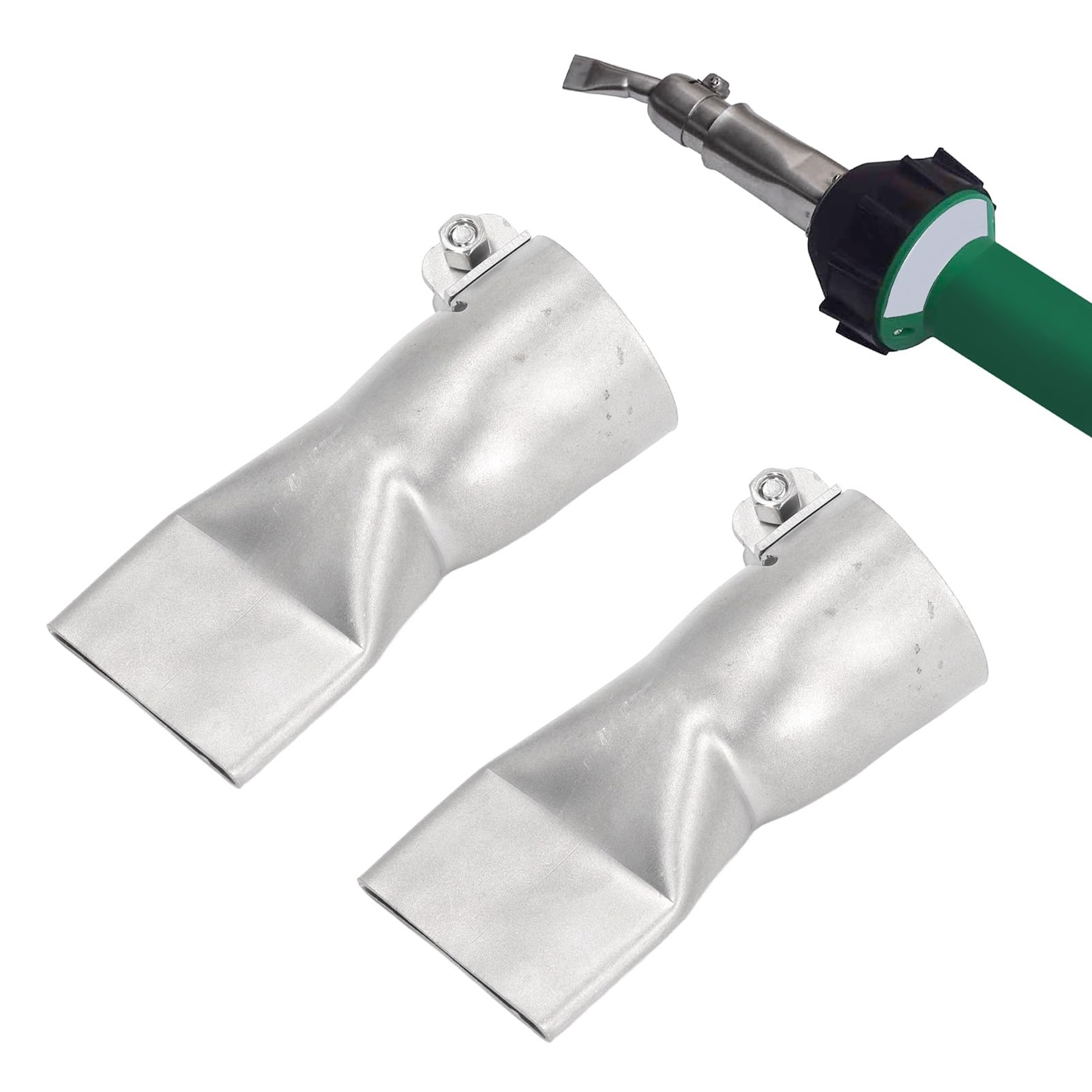 2Pcs 40mm Stainless Steel Flat Wide Mouth Welding Nozzle - Heat Resistant Heat Gun Tip for PP, PVC & Plastic Sheets - Perfect for DIY Repairs, Plastic Welding & Craft Projects