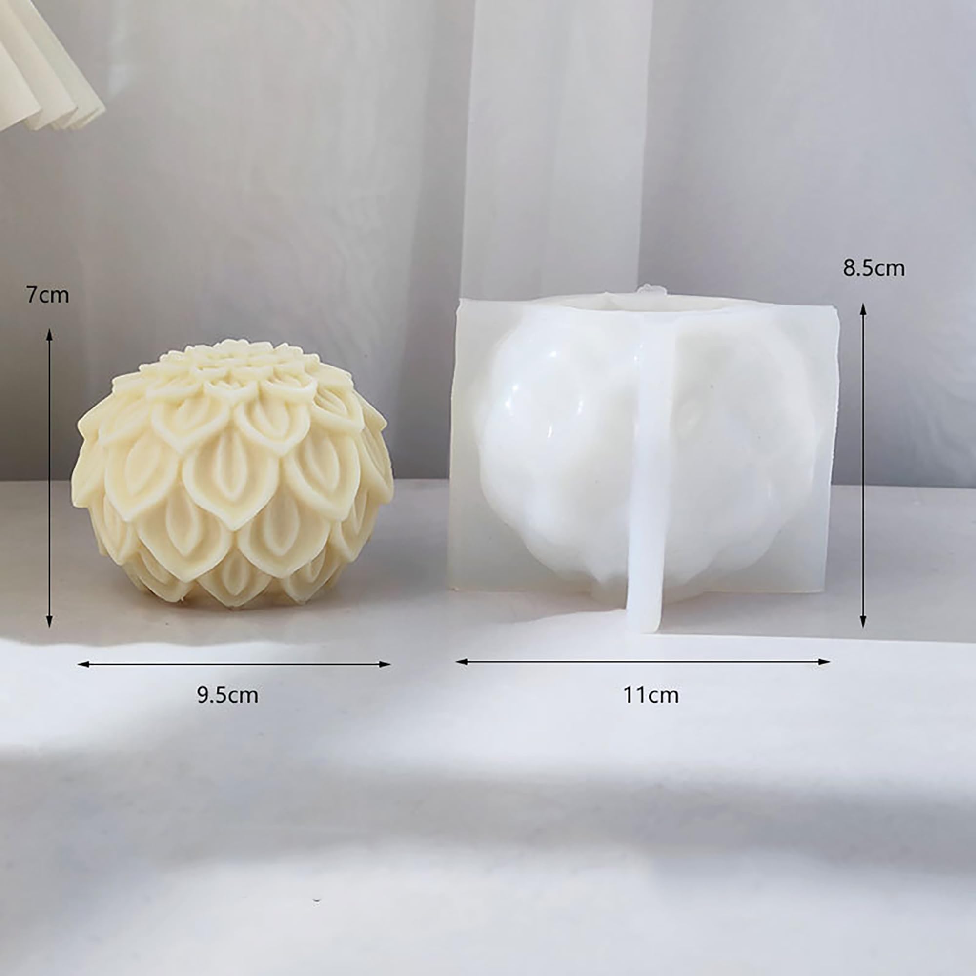 Lotus Resin Mold Ball, Flower Jewelry Silicone Mold, 3D Resin Casting Molds for DIY Craft, Candle Making, Sculpture, Handmade Decorations, Wedding Favors, and Home Art Supplies