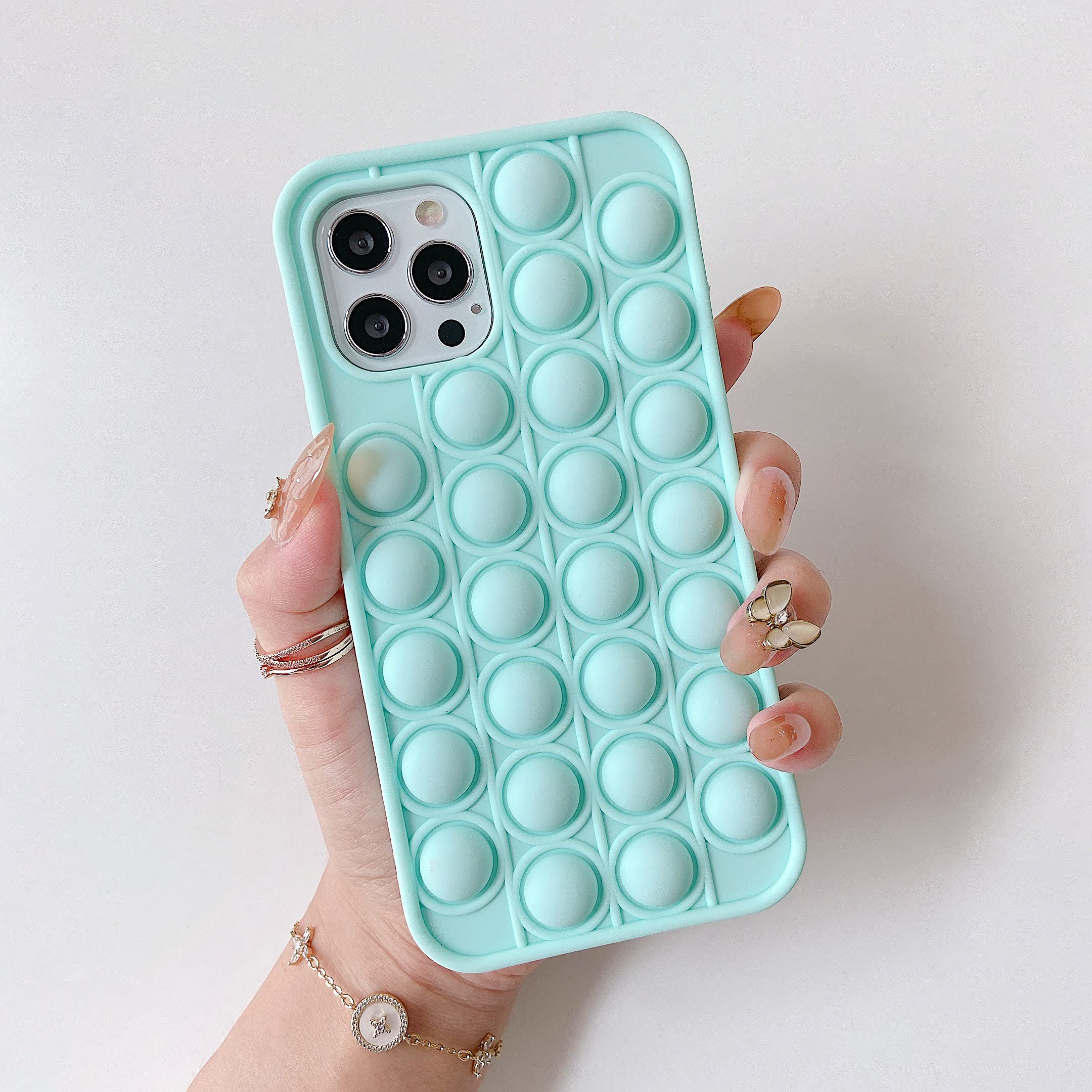 Cocomii Fidget Case for iPhone 11 Pro Max 6.5 Inch - Sensory Push Pop Bubble Phone Cover with Stress Relief Features - Protective Green Case for Women, Men & Teens - Perfect for Anxiety Relief, Office Breaks and Classroom Focus