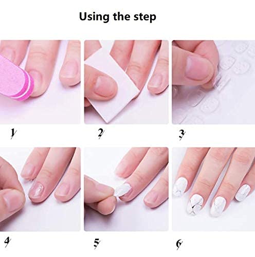 COSLUXE Clear Double-Sided Nail Glue Stickers - 144pcs Flexible Fake Nail Adhesive Tabs for Acrylic Nail Tips | Salon Quality, Easy Application | Perfect for Nail Extensions, Manicures & DIY Nail Art at Home