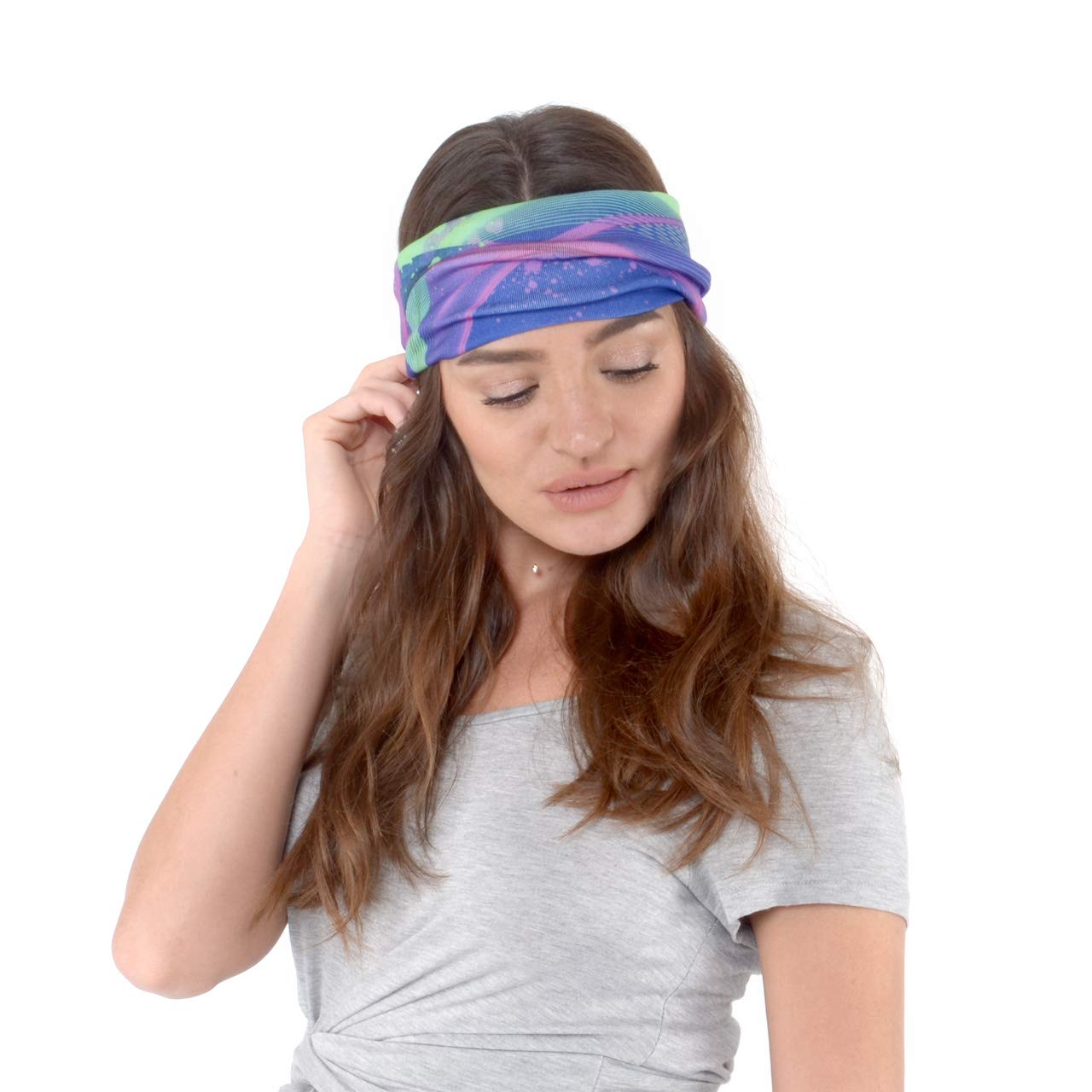 CowCow Women's Yoga Headbands - Stretchy Lightweight Workout Headbands for Running, Sports & Fitness - Floral Patchwork Design - Perfect for Yoga, Gym, Jogging & Outdoor Activities