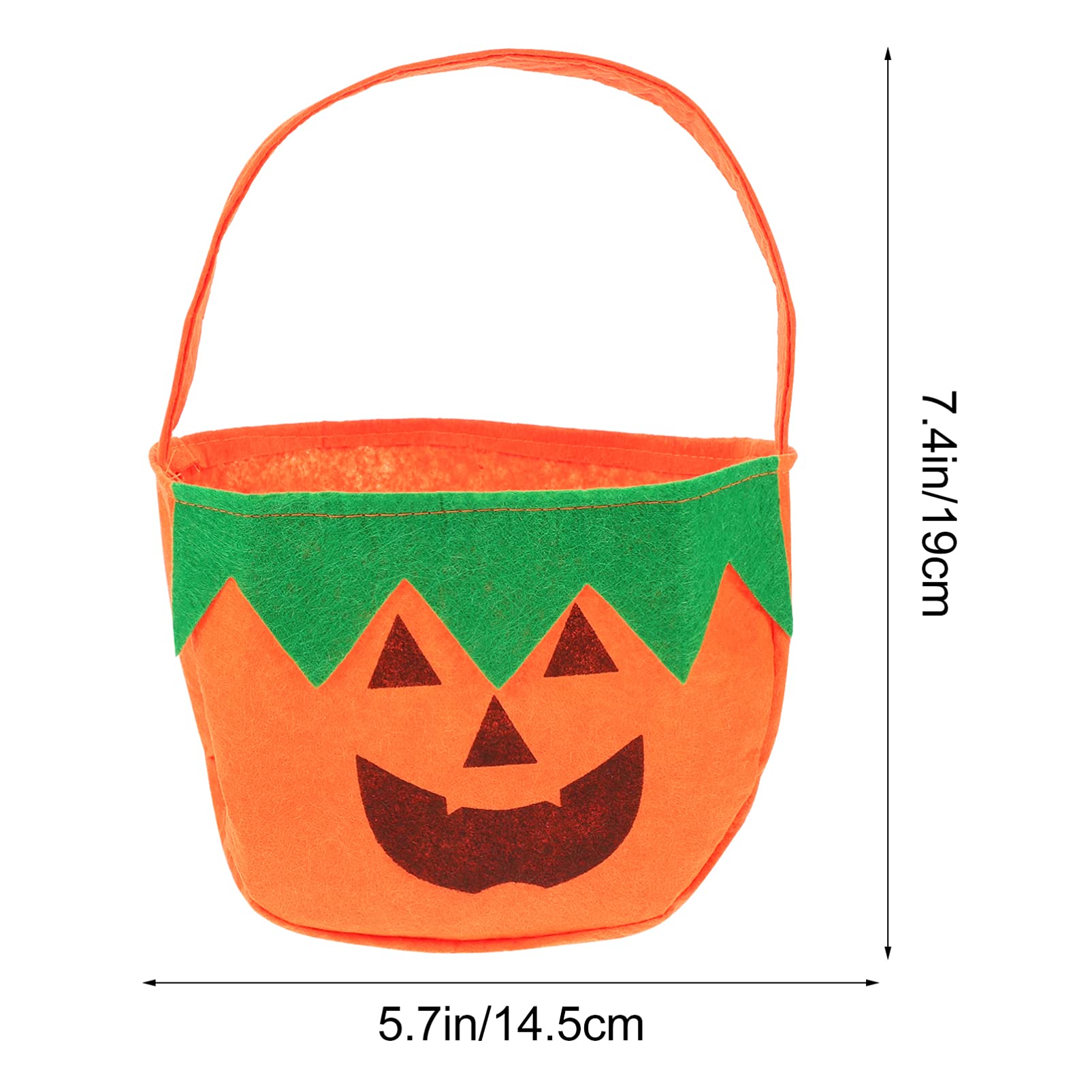 Halloween Candy Bags 4-Pack - Reusable Non-Woven Pumpkin Treat Bags for Trick or Treat, Halloween Party Favors & Goodie Bags - Perfect for Classroom Treats, Neighborhood Trick-or-Treating & Halloween Party Supplies