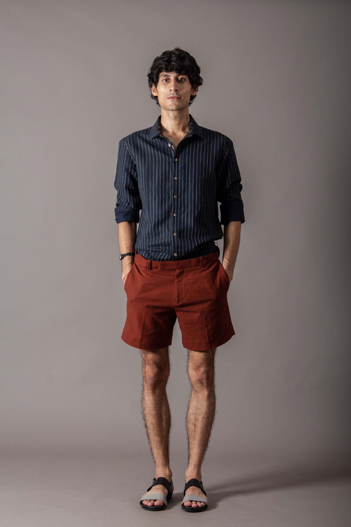 Men's Cotton Rust Shorts - Comfortable & Breathable Casual Summer Shorts for Outdoor Activities, Beach, and Travel