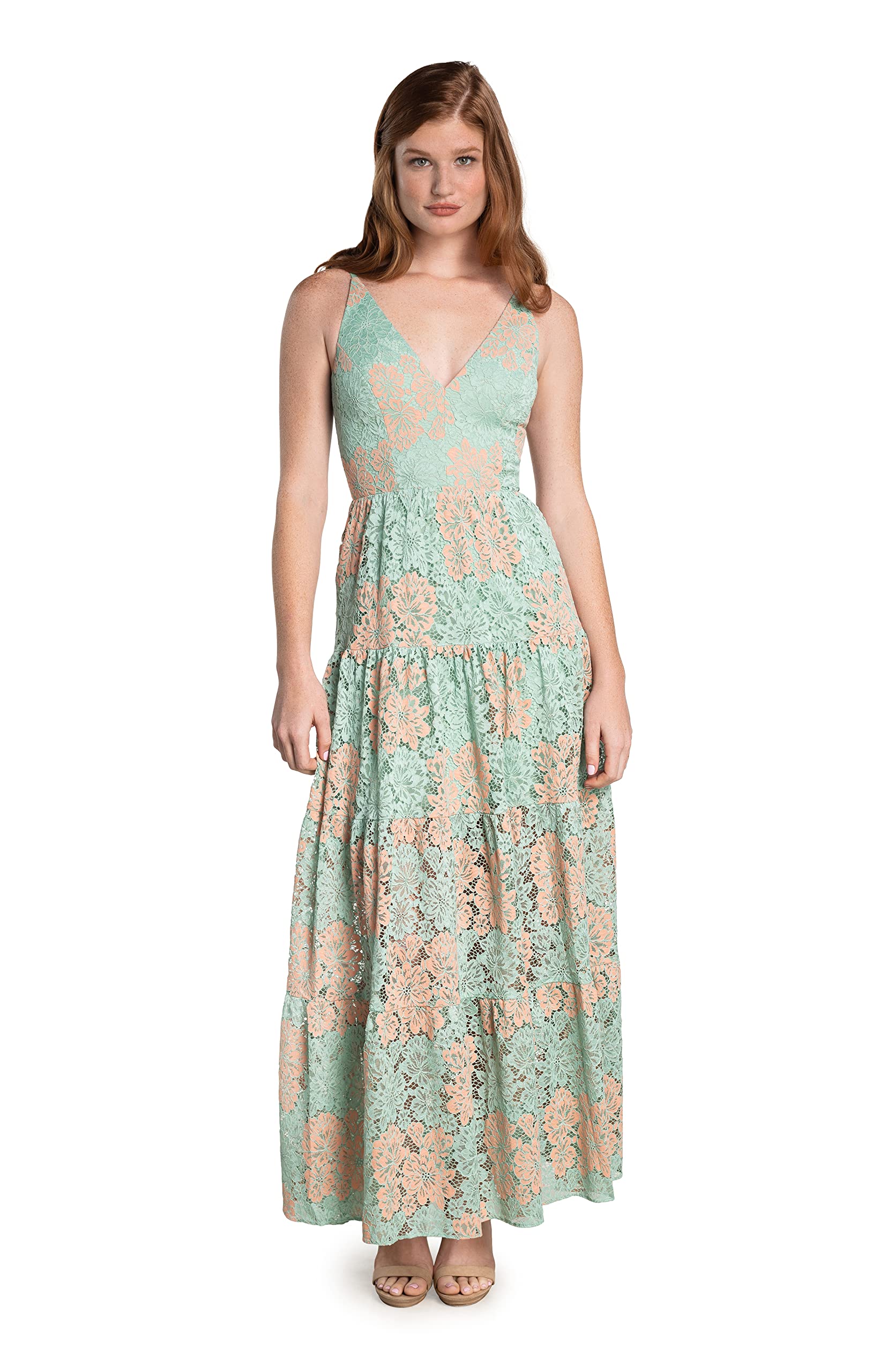 Dress the Population Women's Melina Bodycon Maxi Dress - Slim Fit Long Formal Evening Gown for Parties, Weddings & Special Occasions