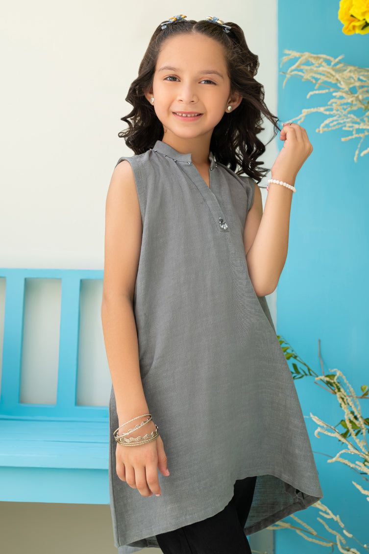 Stylish Cotton Grey Kurti by J. Junaid Jamshed - Comfortable Ethnic Wear for Women | Perfect for Casual Outings, Festivals & Daily Wear