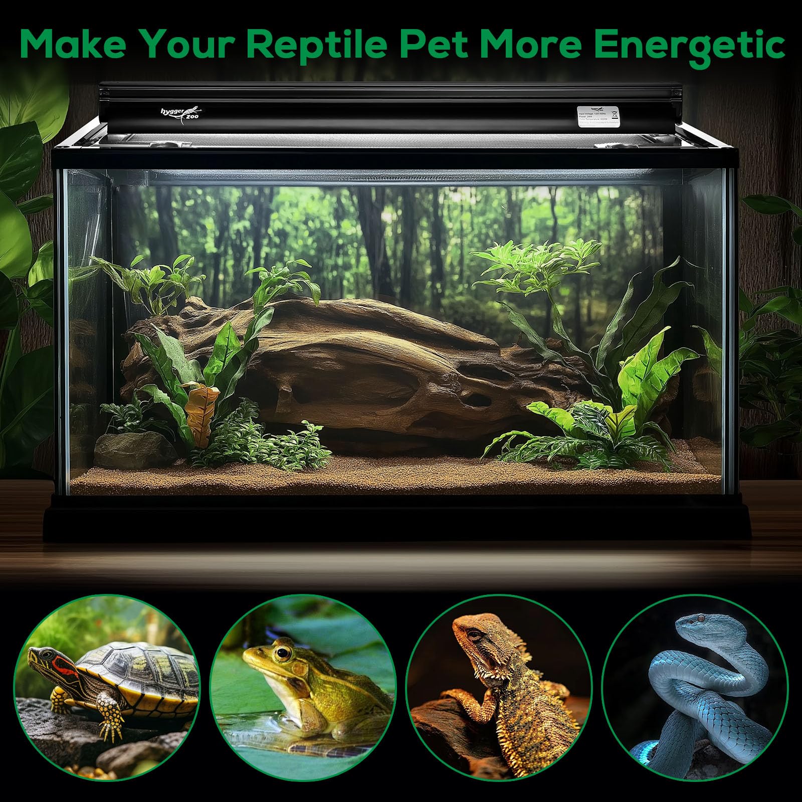 T5 Reptile Light Fixture Combo Kit - 24W UVB Light Bulb & Fluorescent Tube for Bearded Dragons, Lizards & Tortoises - Ideal for Tropical & Desert Terrariums - Perfect for Basking & Vitamin D3 Synthesis