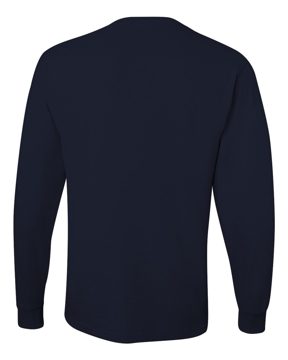 Jerzees 50/50 Heavyweight Blend Long-Sleeve T-Shirt for Men - Soft Cotton-Polyester Crewneck Shirt, Large Size, Black - Perfect for Casual Wear, Work Uniforms & Layering