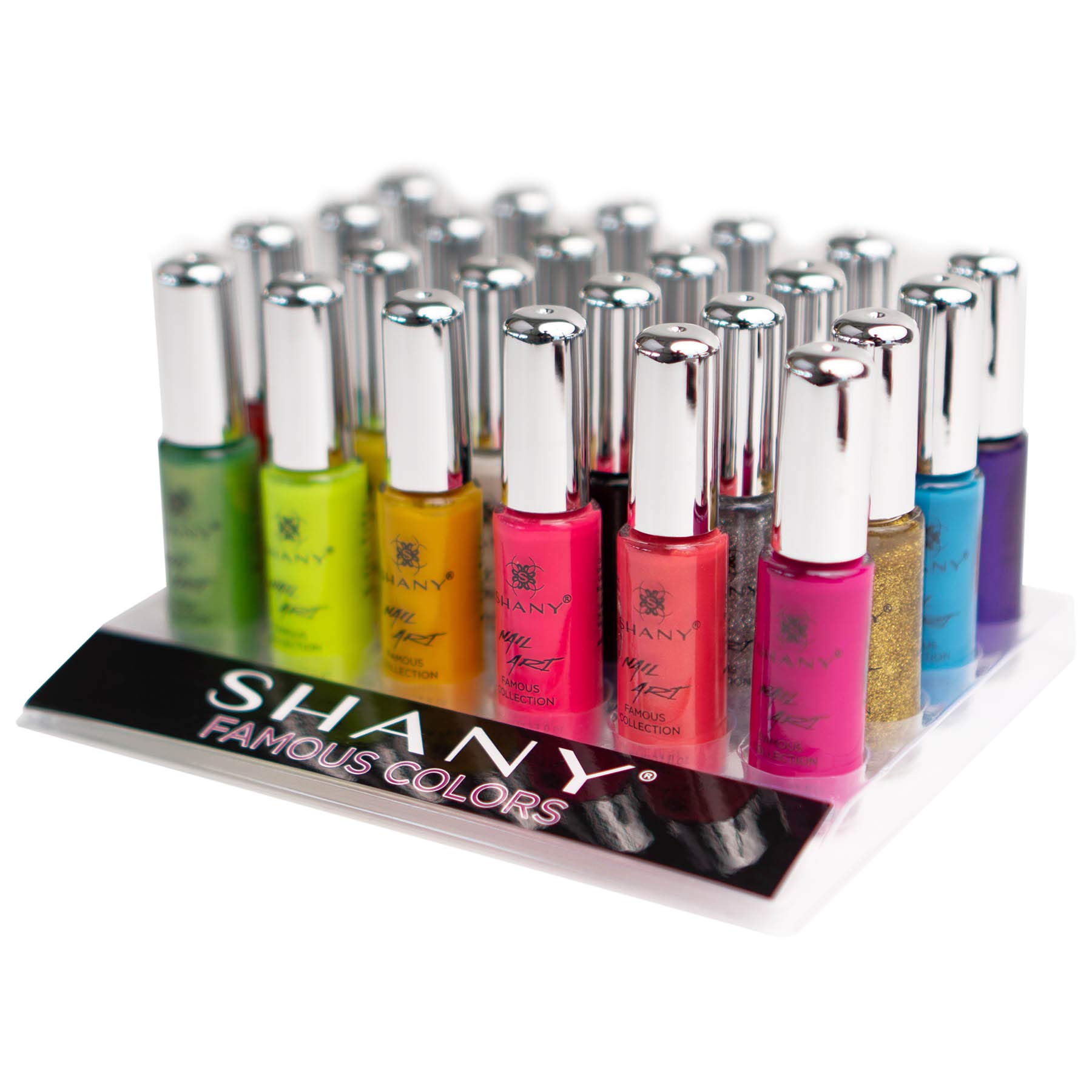 SHANY Professional Nail Art Kit - 24 Vibrant Colors Including Glitter, Metallic, Pearls, Neon & Matte Nail Polish Set with Built-in Thin Brush for Salon-Quality Nail Designs | Perfect for DIY Manicures, Home Salons & Professional Nail Artists