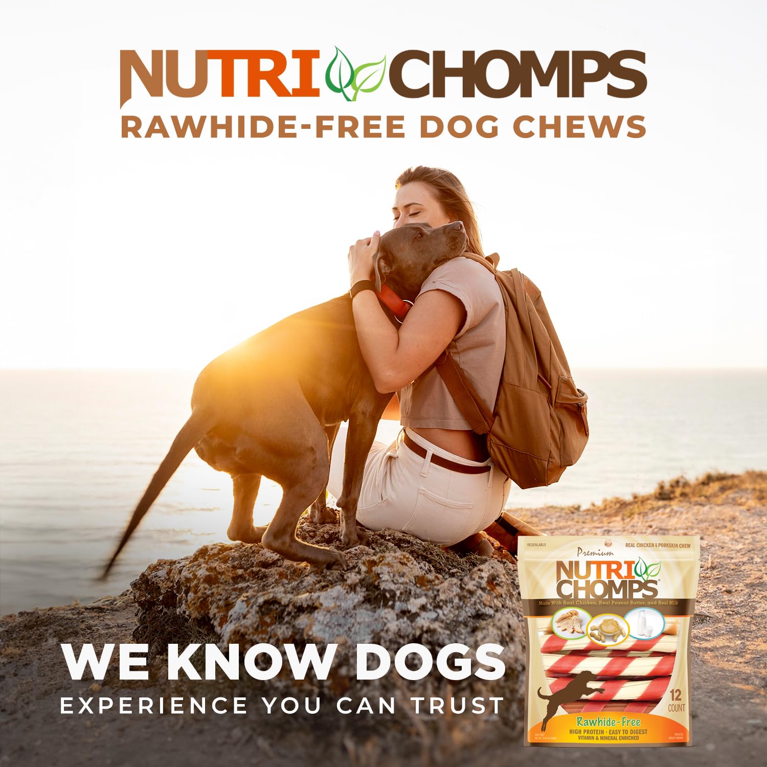 NutriChomps Dog Chews – 6-inch Rawhide-Free Twists, Easy Digestible Dog Treats with Real Chicken, Peanut Butter & Milk Flavors, Healthy Snacks for Dogs (12 Count) | Perfect for Training Rewards, Dental Health & Anxious Chewing