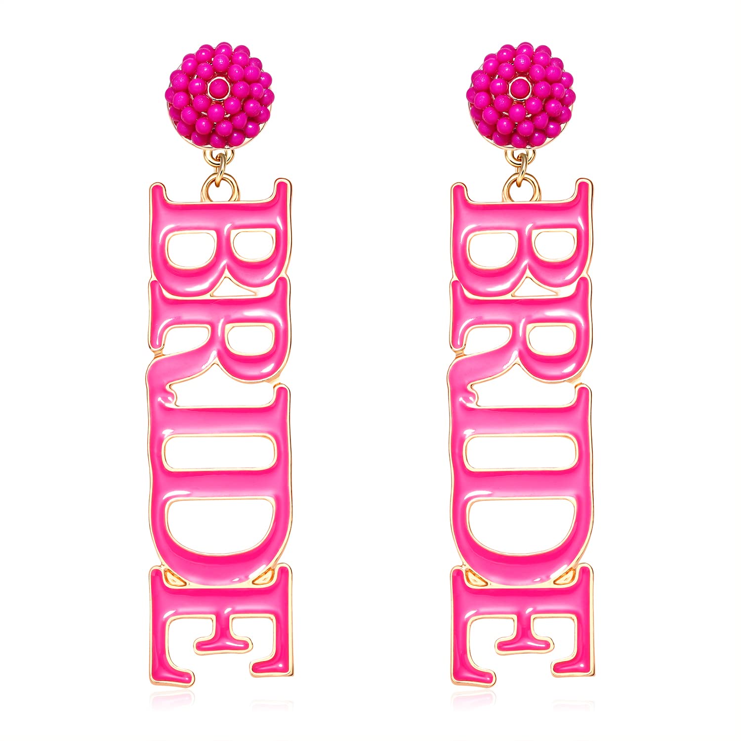 Hypoallergenic BRIDE Letter Drop Dangle Earrings for Women - Rhinestone Bridal Jewelry for Wedding, Valentine's Day & Bachelorette Party | Perfect Gift for Bride & Bridesmaids | Elegant Fashion Accessories for Special Occasions