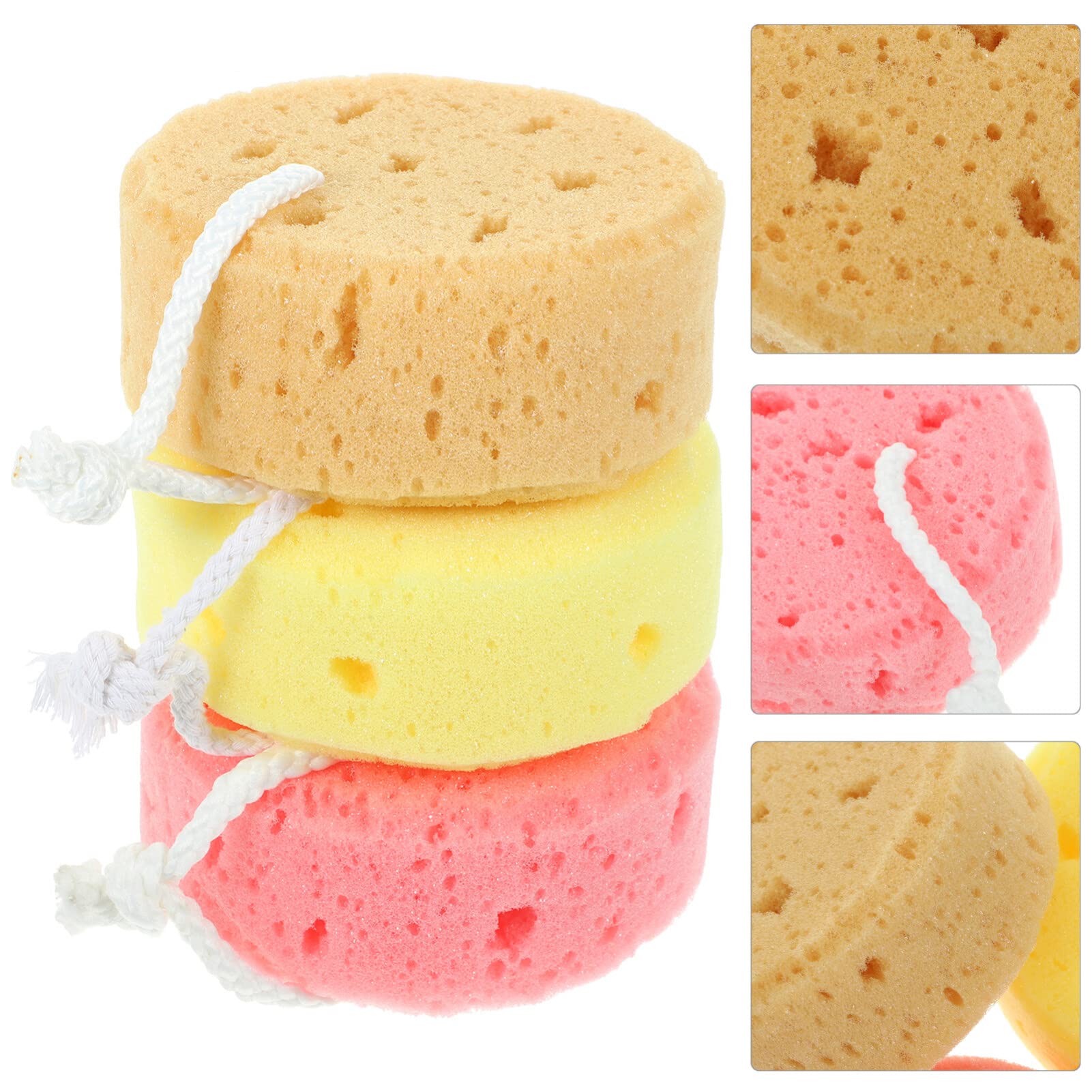 Beaupretty 3-Pack Natural Bath Sponges - Soft Honeycomb Shower Sponges for Exfoliating & Cleansing | Gentle Body Wash Scrubbers for Women, Men & Kids | Perfect for Spa, Shower & Sensitive Skin Care