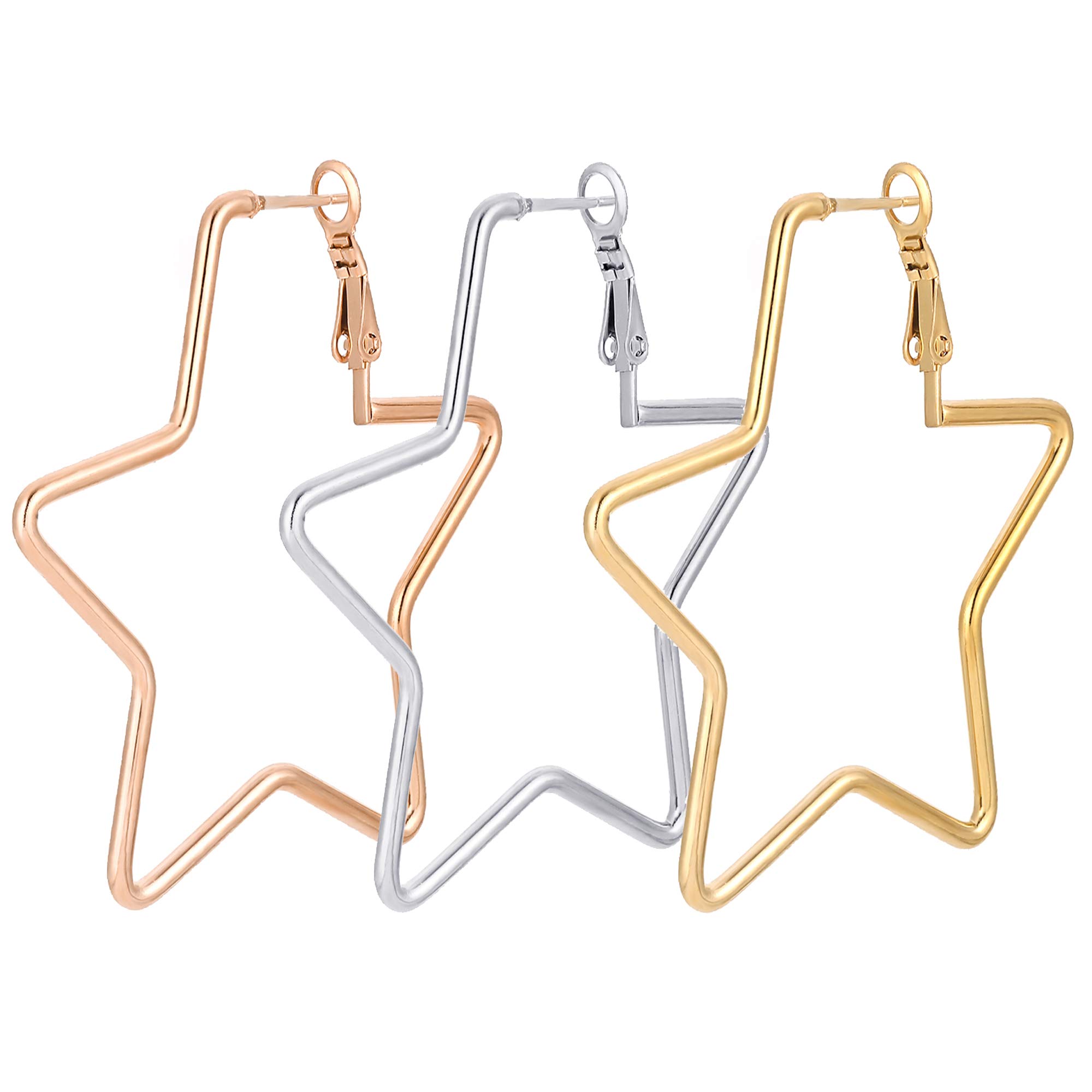 Hypoallergenic Stainless Steel Gold & Silver Plated Hoop Earrings for Women - Trendy Loop Earrings Set for Everyday Wear, Parties & Gifts