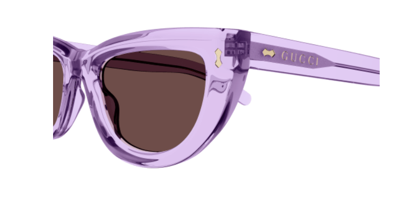 Gucci GG1521S 004 Violet/Brown Cat Eye Sunglasses for Women - Luxury Designer Shades for Fashion & UV Protection | Perfect for Beach, Driving & Outdoor Activities