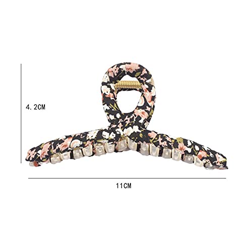 SOWUNO 5PCS Large Acrylic Hair Claw Clips - Non-Slip Strong Hold Hair Jaw Clamps with Floral Print for Women & Girls | Perfect for Updos, Ponytails & Everyday Hairstyles