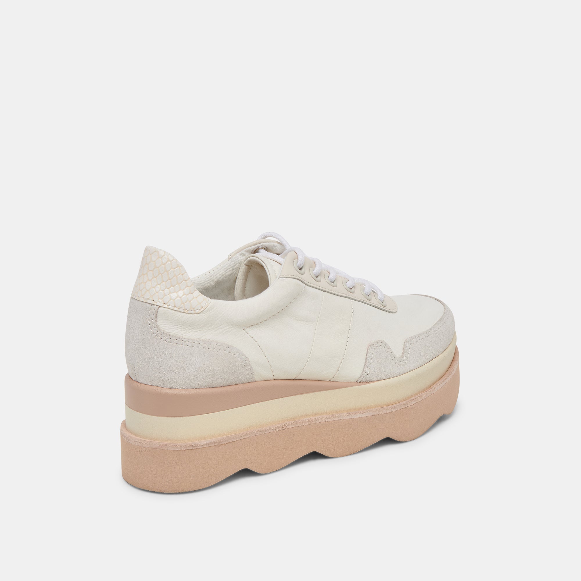 Jayne Sneakers for Women - Ivory Nubuck Leather Casual Shoes | Comfortable Walking & Everyday Fashion Footwear for Work, Travel & Outings
