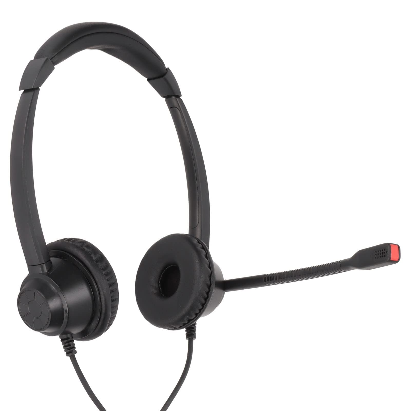 Noise Canceling Telephone Headset with Microphone - 2.5mm Binaural Wired Business Headset with Volume Control | Perfect for Call Centers, Office Communications & Customer Service Professionals