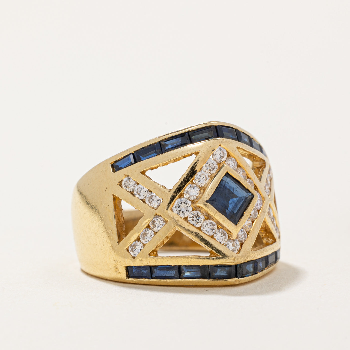 Elegant 0.80ctw Sapphire and Diamond Cocktail Ring - 0.33ctw Diamonds - Size 5.25 - Perfect for Evening Parties, Weddings & Special Occasions