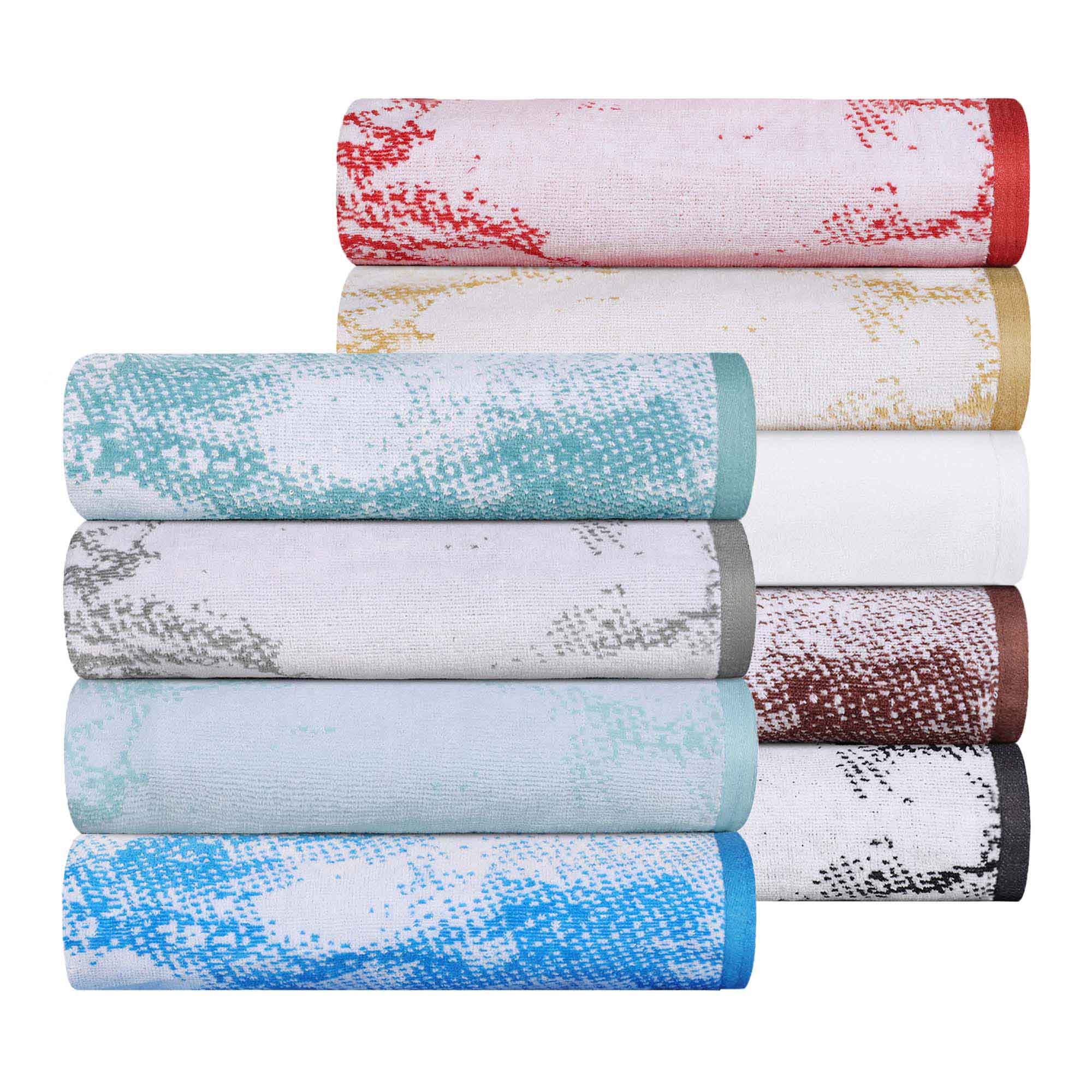 12-Pack Quick-Dry Cotton Face Towels - Solid & Marble Design for Gym, Travel, Spa, and Home Use | Soft & Absorbent Bath Towel Set