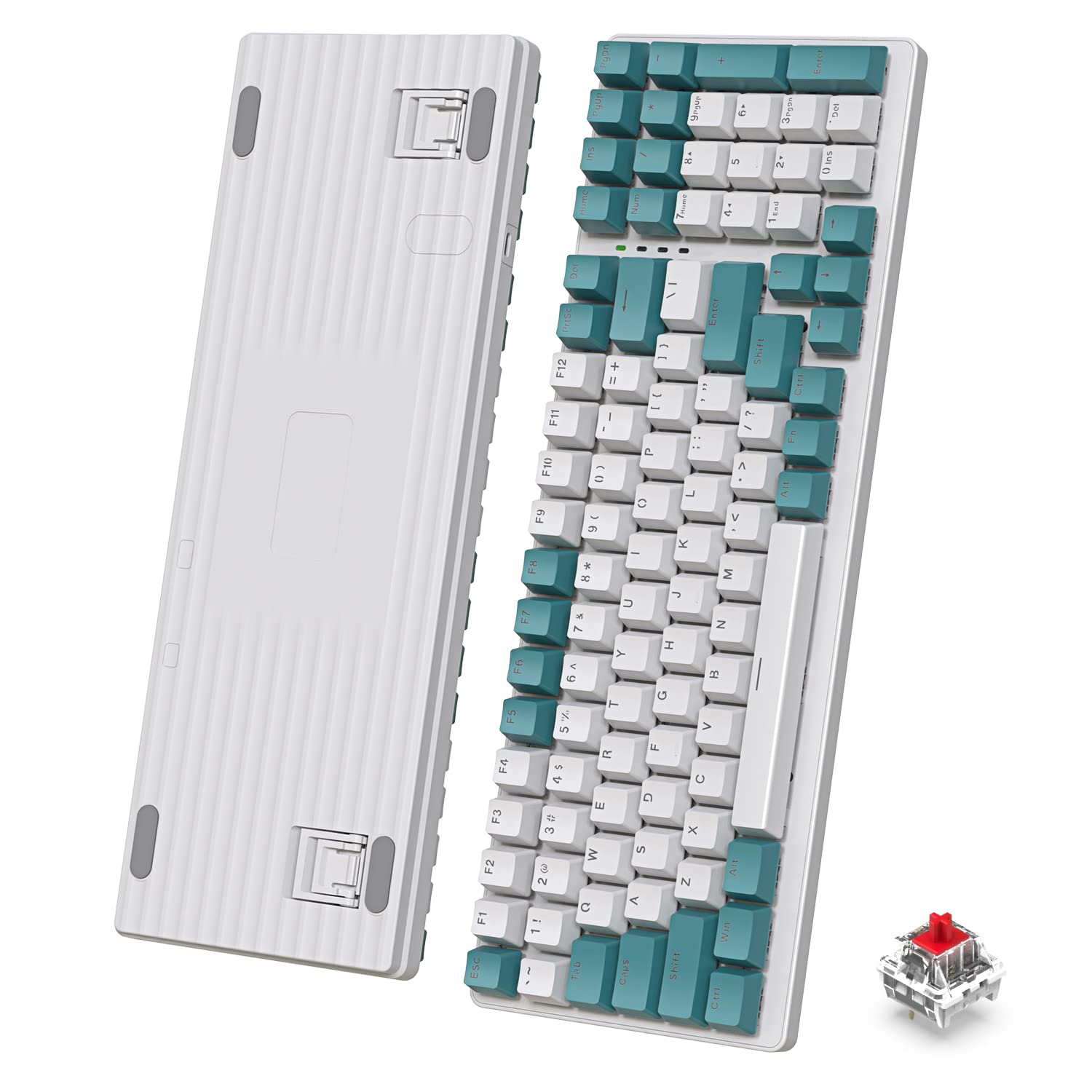 ZIYOU LANG K3 98-Key Mechanical Gaming Keyboard with RGB Backlight, Water-Resistant Design, Anti-Ghosting & NKRO - Retro Metal Panel, Type-C Connectivity for PC/Mac (Optical Linear Red Switch) - Perfect for Gamers, Programmers & Office Typists