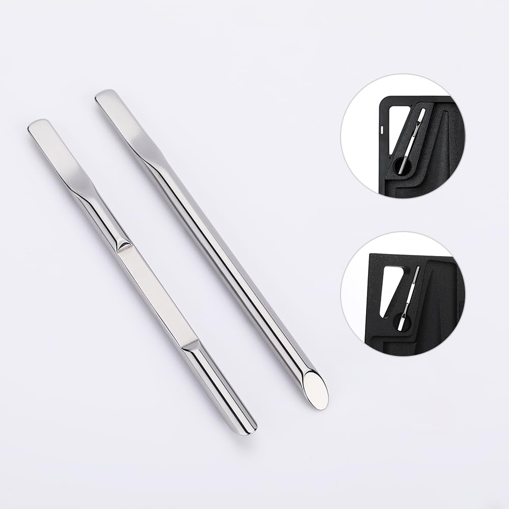 2PCS Stainless Steel Wax Carving Tools Kit - Double-Headed Sculpting Spoon for Jewelry Making & Candle Design (3.39 Inch, Silver) - Perfect for Wax Modeling, DIY Crafts & Sculpting Projects