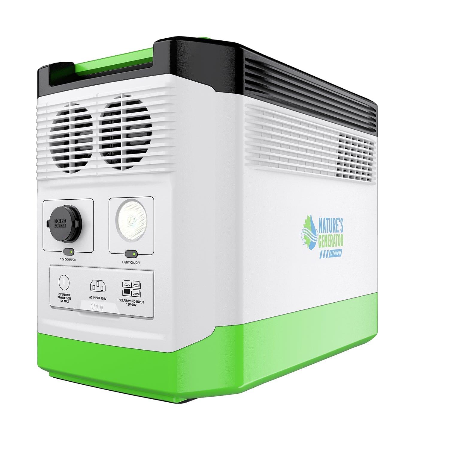 Nature's Generator Lithium 1800W Portable Solar & Wind Power Generator - Perfect for Camping, RV Trips & Emergency Backup Power