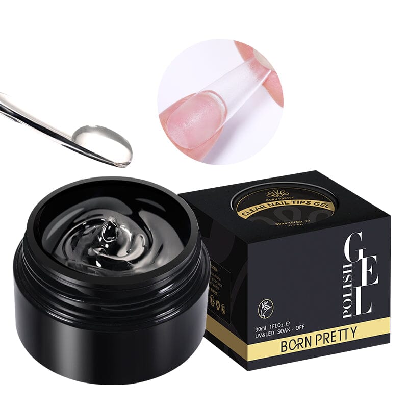 30ml Clear Nail Tips Gel - Professional Strength for Acrylic & Gel Extensions - Perfect for Salon, Home Manicures & Nail Art Designs