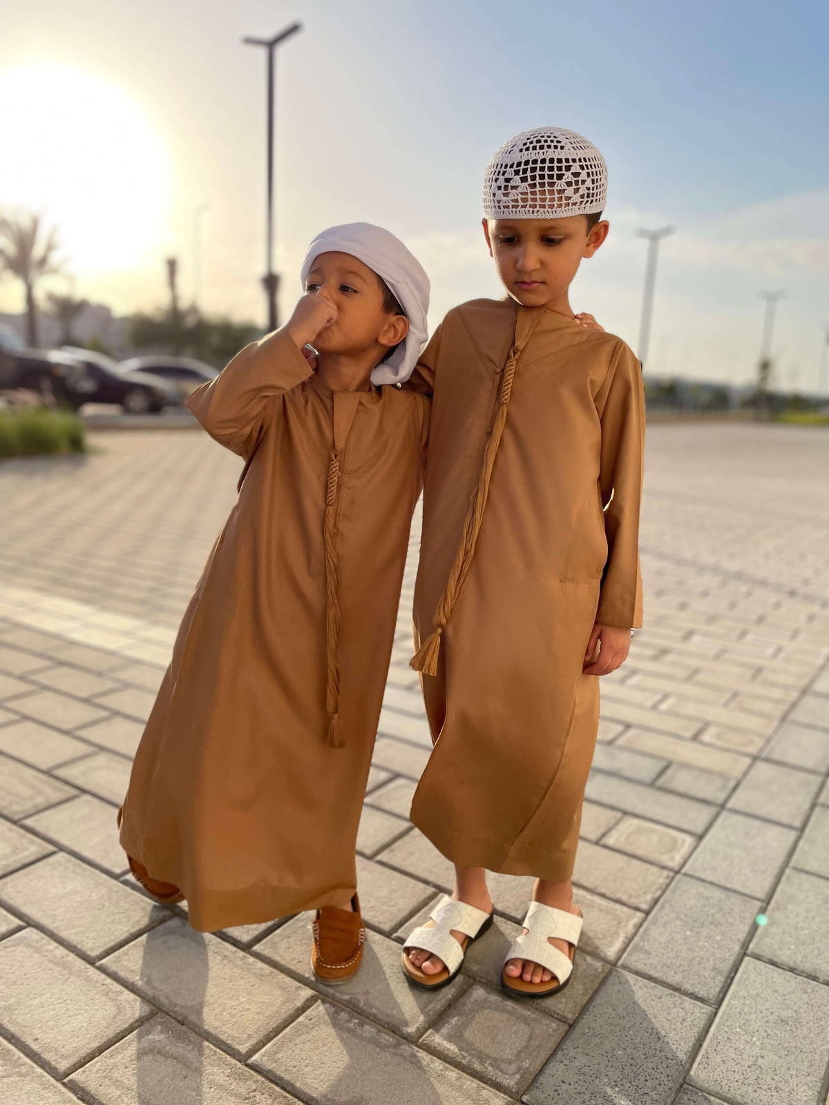 Emirati Mustard Baby Jubba - Traditional Arabic Dress for Infants - Perfect for Eid, Weddings & Special Occasions