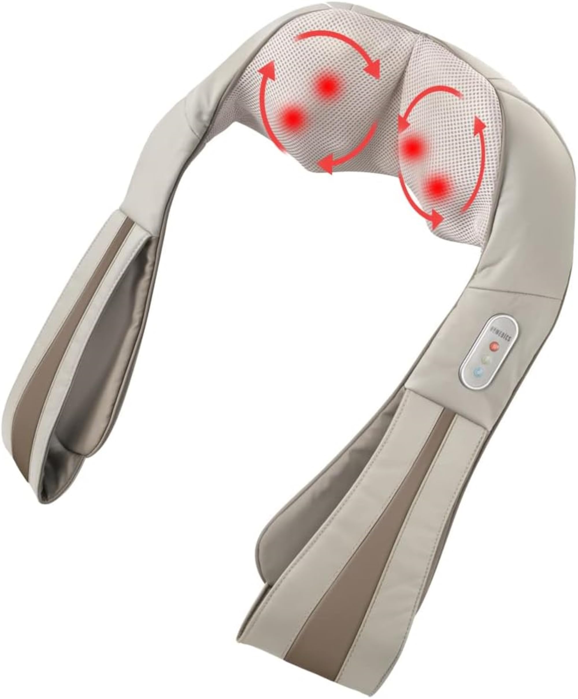 Homedics Shiatsu Neck and Shoulder Massager with Heat - 3 Speed Levels, Adjustable Direction & Handles for Portable Use - Relieves Pain in Neck, Shoulders, Back & Legs - Perfect for Home, Office & Travel Relaxation