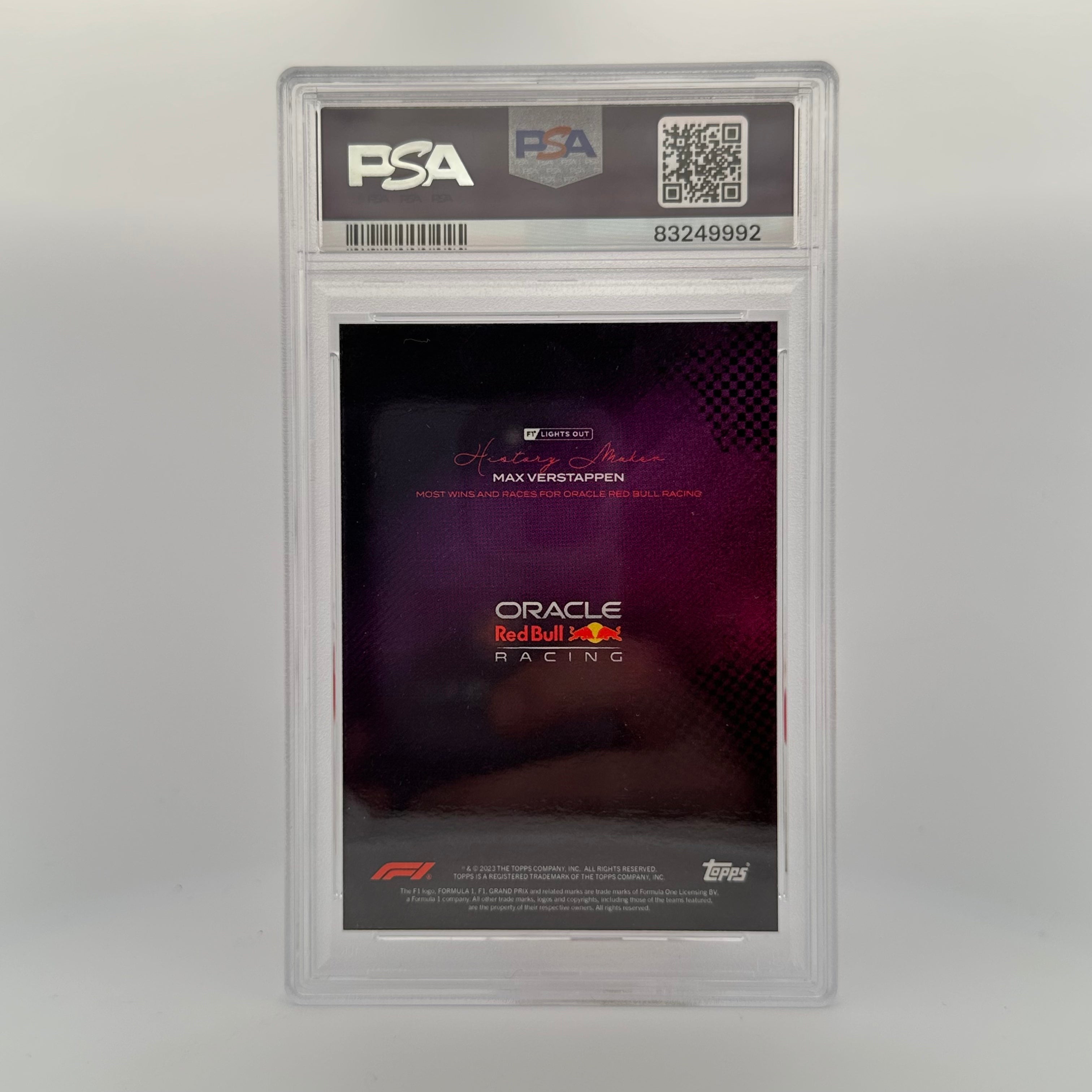 PSA 10 Max Verstappen 2021 History Maker Pink #/150 - Rare F1 Trading Card for Collectors & Racing Fans - Perfect for Display, Investment & Memorabilia Collections