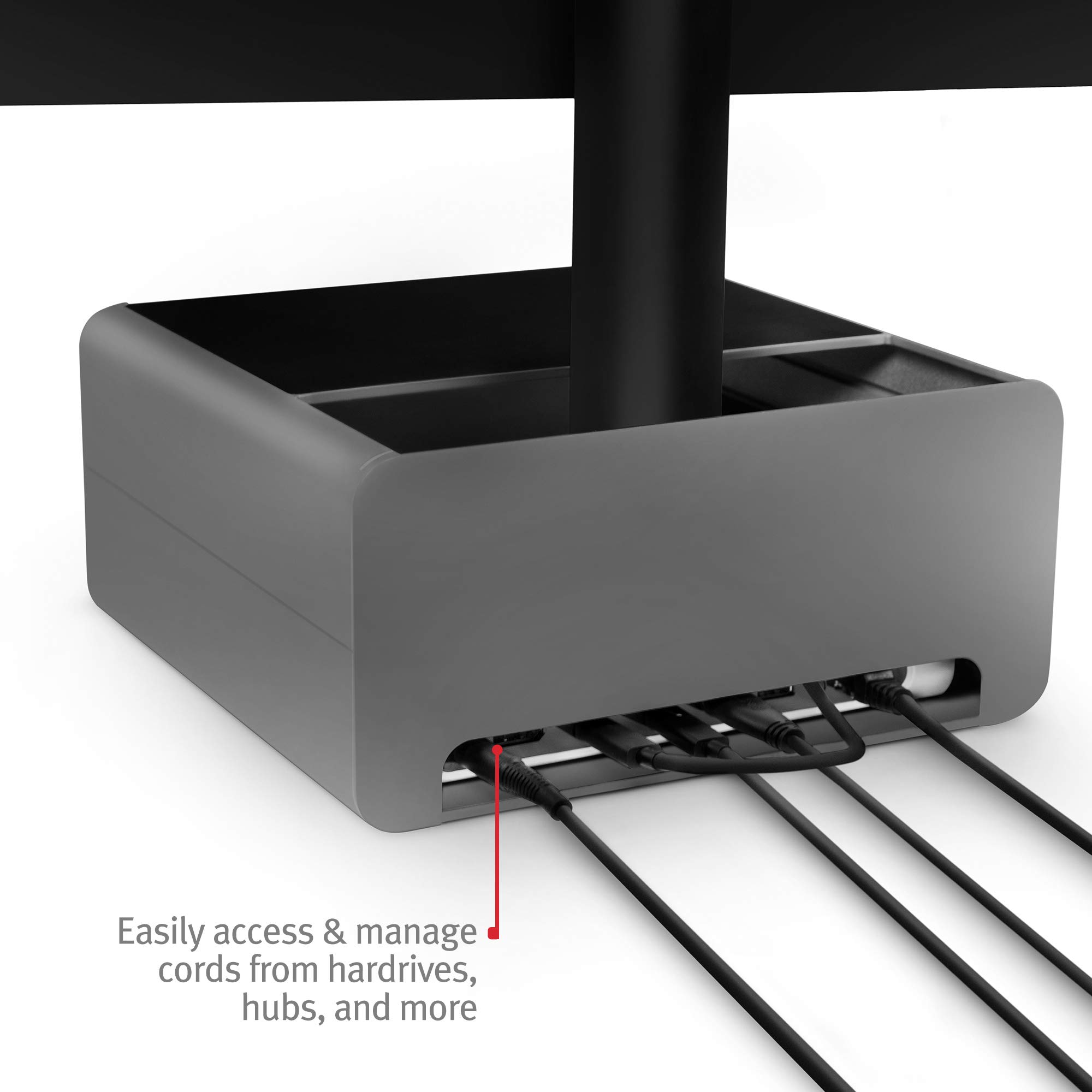Twelve South HiRise Pro Adjustable Stand for iMac, Monitors & Displays - Height Adjustable with Storage, Reversible Front & Leather Inlay - Perfect for Home Office & Workspace Organization