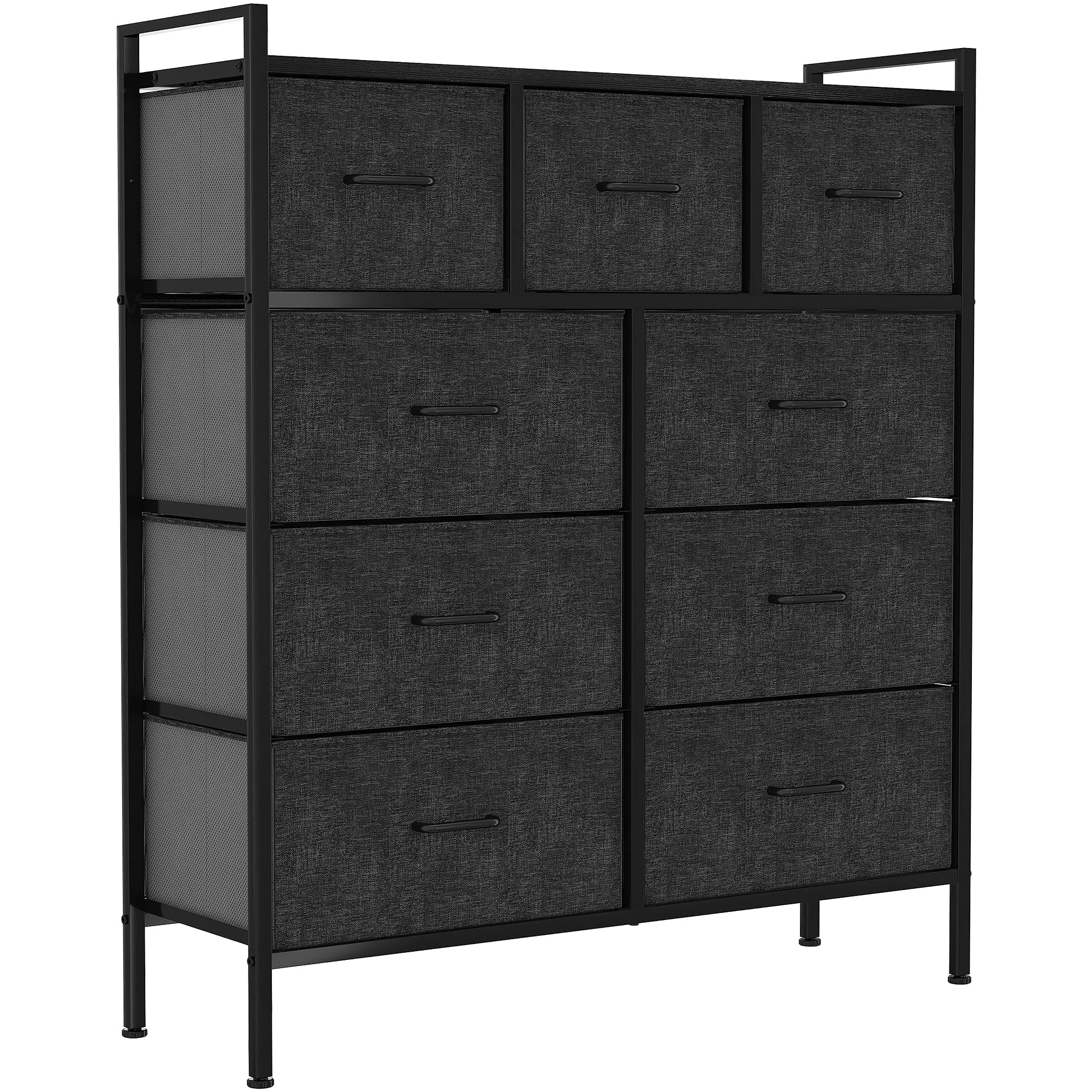 YITAHOME 9-Drawer Fabric Dresser - Closet & Bedroom Storage Organizer Tower for Clothes, Shoes, Accessories - Space-Saving Entryway Furniture (Black Grey) | Perfect for Small Apartments & Dorm Rooms