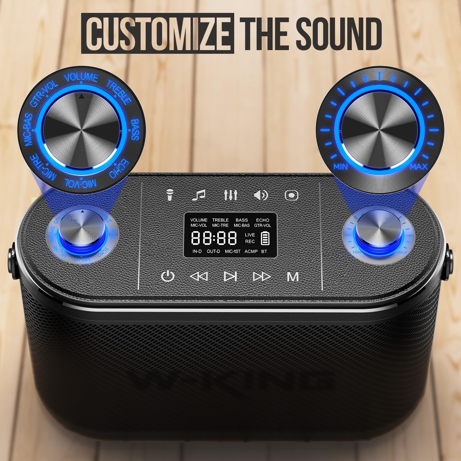 W-KING 240W Peak Bluetooth Speaker with Huge Bass - 2.1CH 3-Way Portable Wireless Speaker, Adjustable Bass & Treble, Guitar Port, UHF Mic, Live Monitoring - Perfect for Outdoor Parties, Camping & Home Entertainment