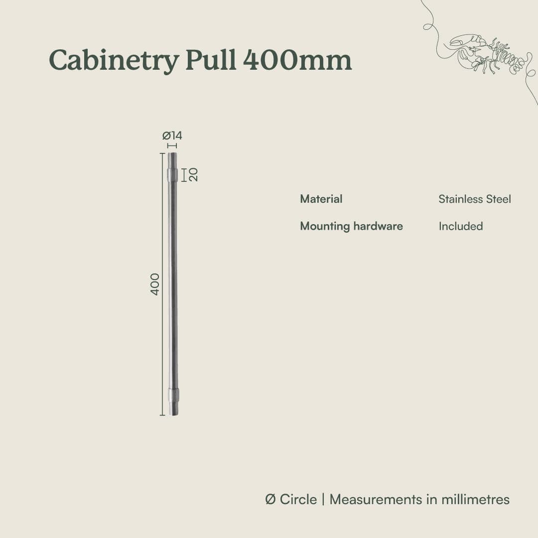 400mm Brushed Brass Cabinet Pull - Elegant Drawer Handle for Kitchen, Bathroom & Furniture - Perfect for Modern Home Renovation & DIY Projects