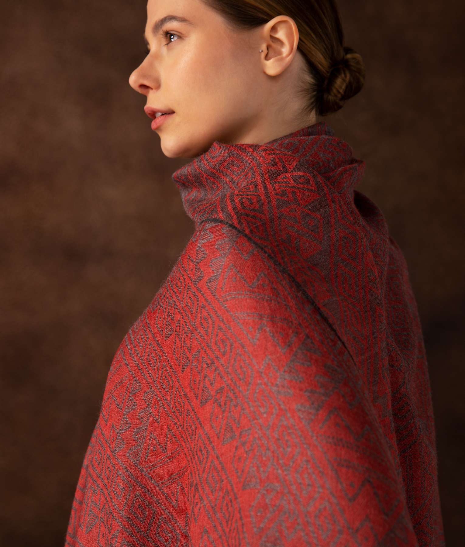Luxury Chancay Baby Alpaca & Silk Shawl Wrap - Soft Warm Winter Scarf for Women - Perfect for Cold Weather, Evening Events & Gift Giving
