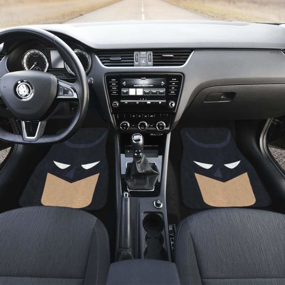 Batman Cartoon Car Floor Mats - Non-Slip Waterproof Custom Fit for Cars, SUVs & Trucks - Funny Stupid Face Design for Batman Fans - Perfect for Gifts, Home & Office Decor
