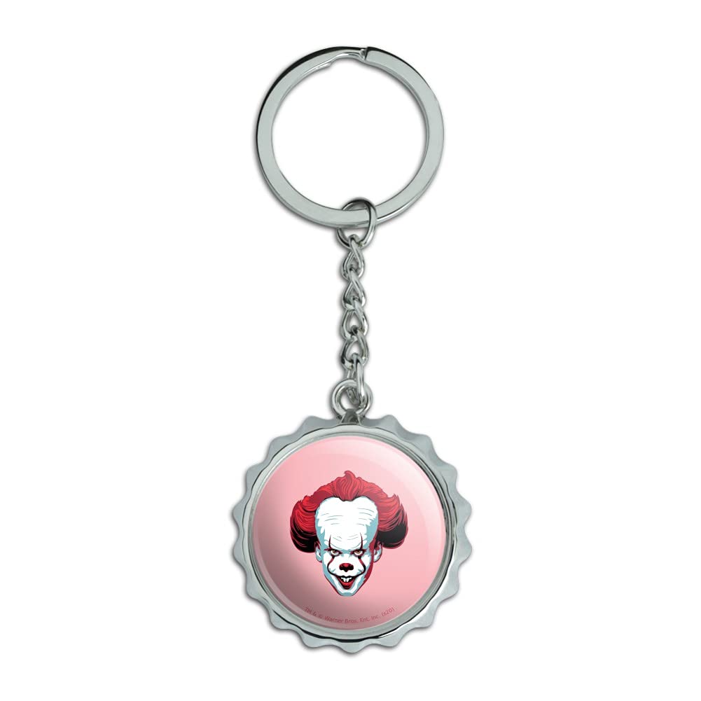 IT Pennywise Come Home Keychain - Chrome Plated Metal Bottle Opener with Pop Cap - Perfect for Horror Fans, Key Rings & Beer Openers