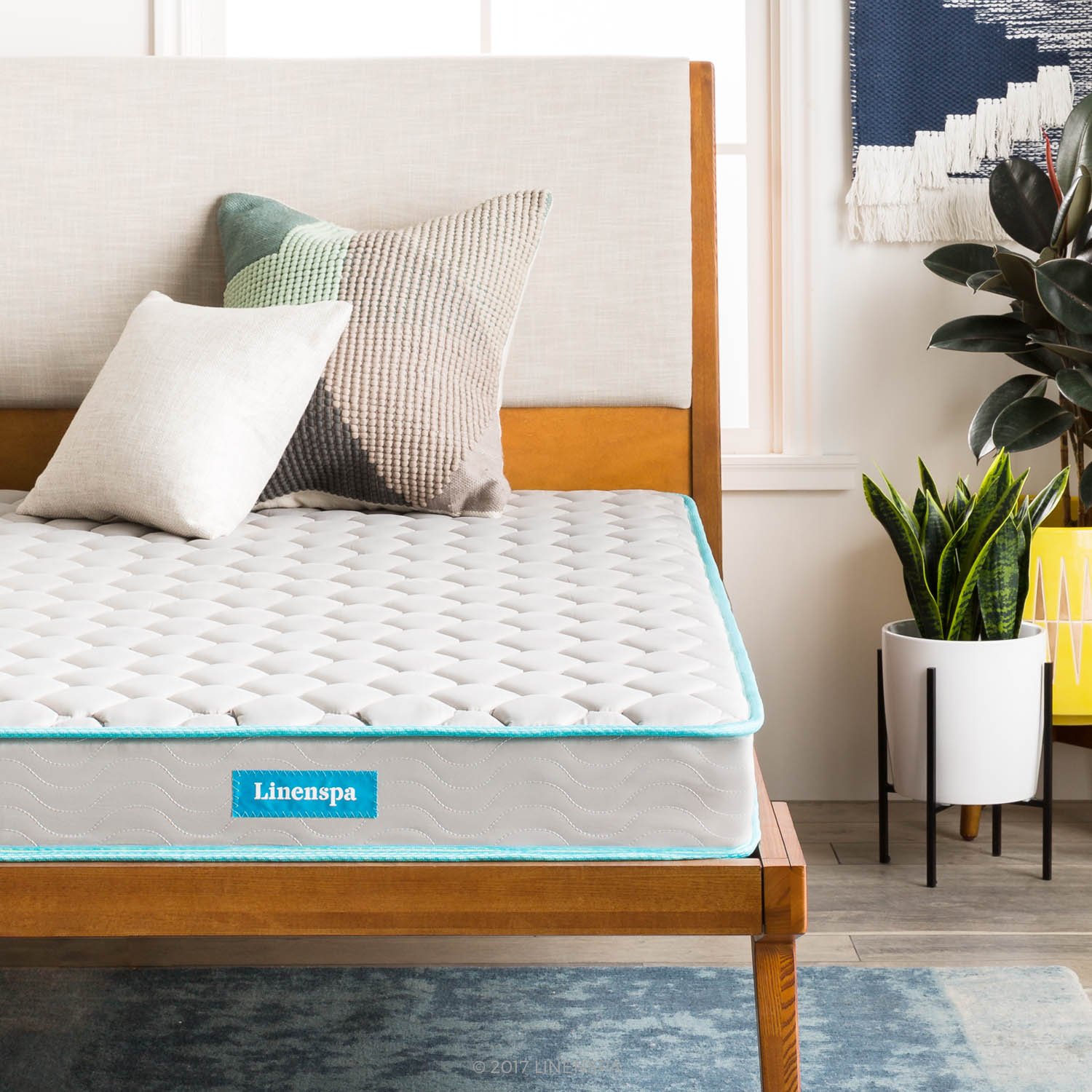 Linenspa 6 Inch Queen Mattress - Firm Support Bonnell Spring & Foam Layer - Breathable Durable Boxed Mattress for Kids Bed, Guest Room & Affordable Home Use - Perfect for Sleepovers, Dorm Rooms & Temporary Bedding