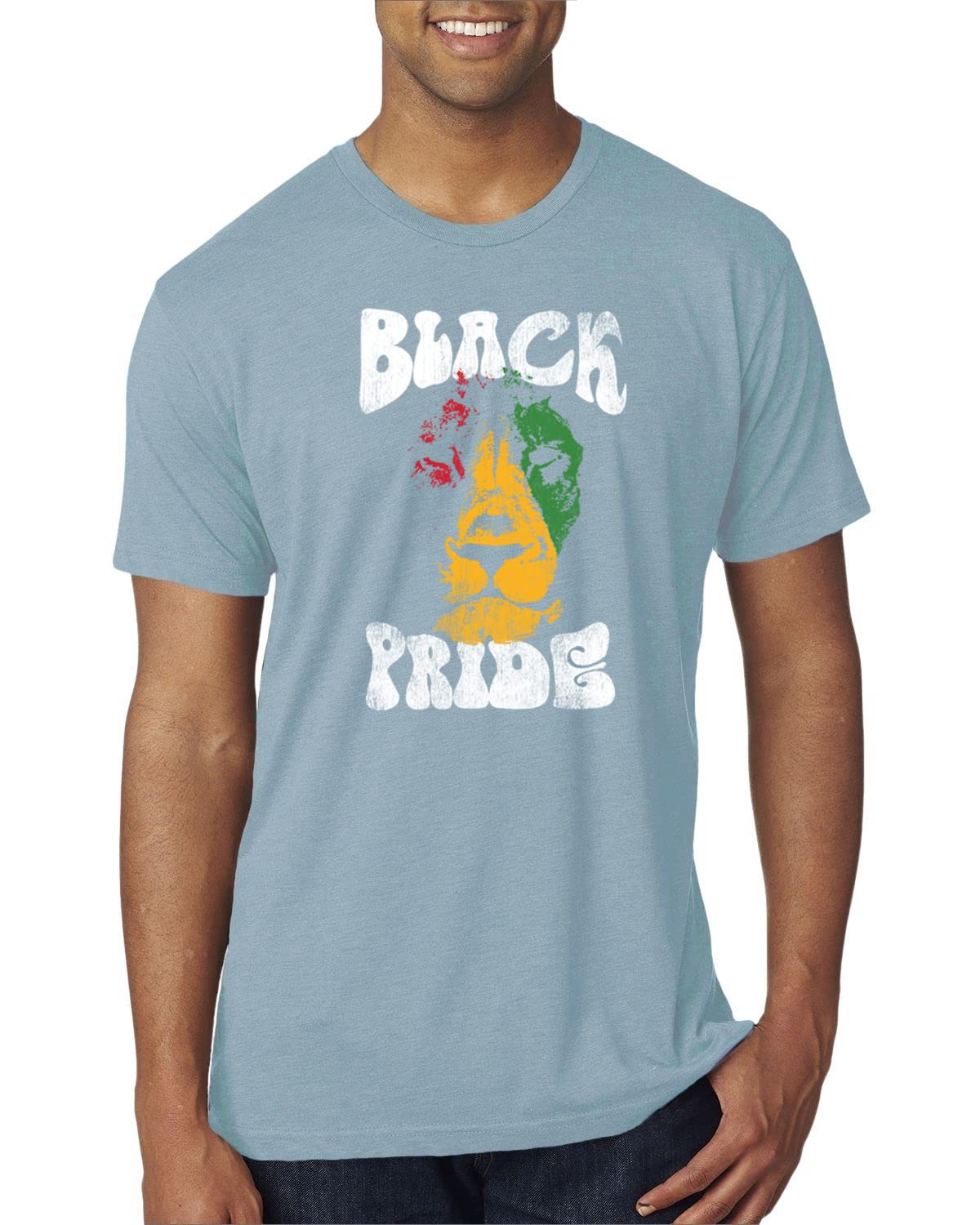 Black Pride Lion Premium Tri-Blend T-Shirt for Men - Soft & Comfortable Cotton-Polyester Shirt for Casual Wear, African American Pride Events & Everyday Outfits