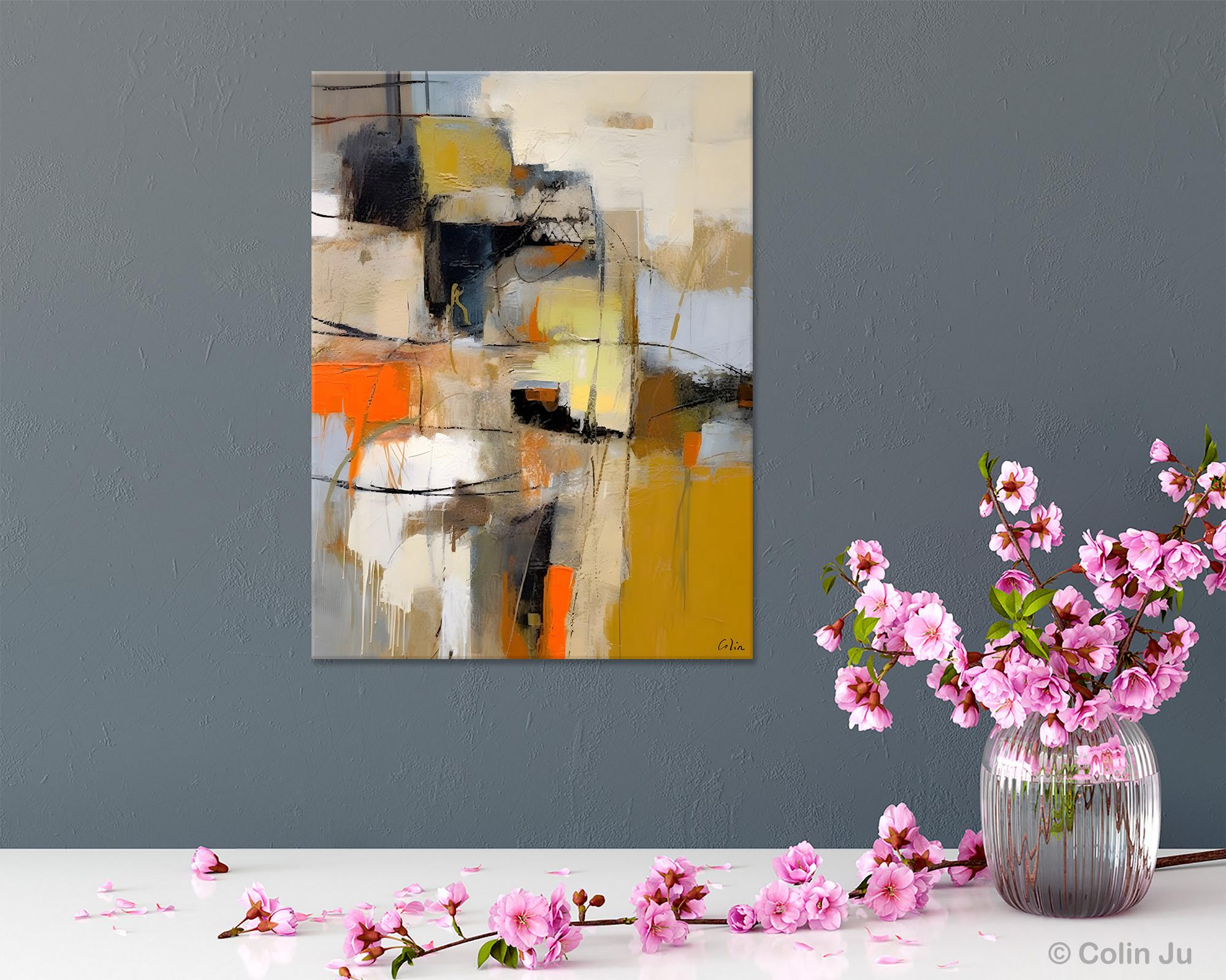 Large Acrylic Abstract Canvas Painting for Living Room - Modern Wall Art Behind Sofa - Handmade Original Home Decor for Contemporary Spaces