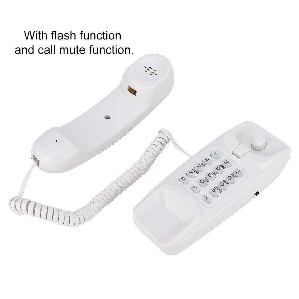 Bewinner Corded Landline Phone - No Caller ID Display, Desktop Wall Phone for Home & Office - Flash/Mute/Redial Functions - Classic White | Perfect for Home, Office & Elderly Use