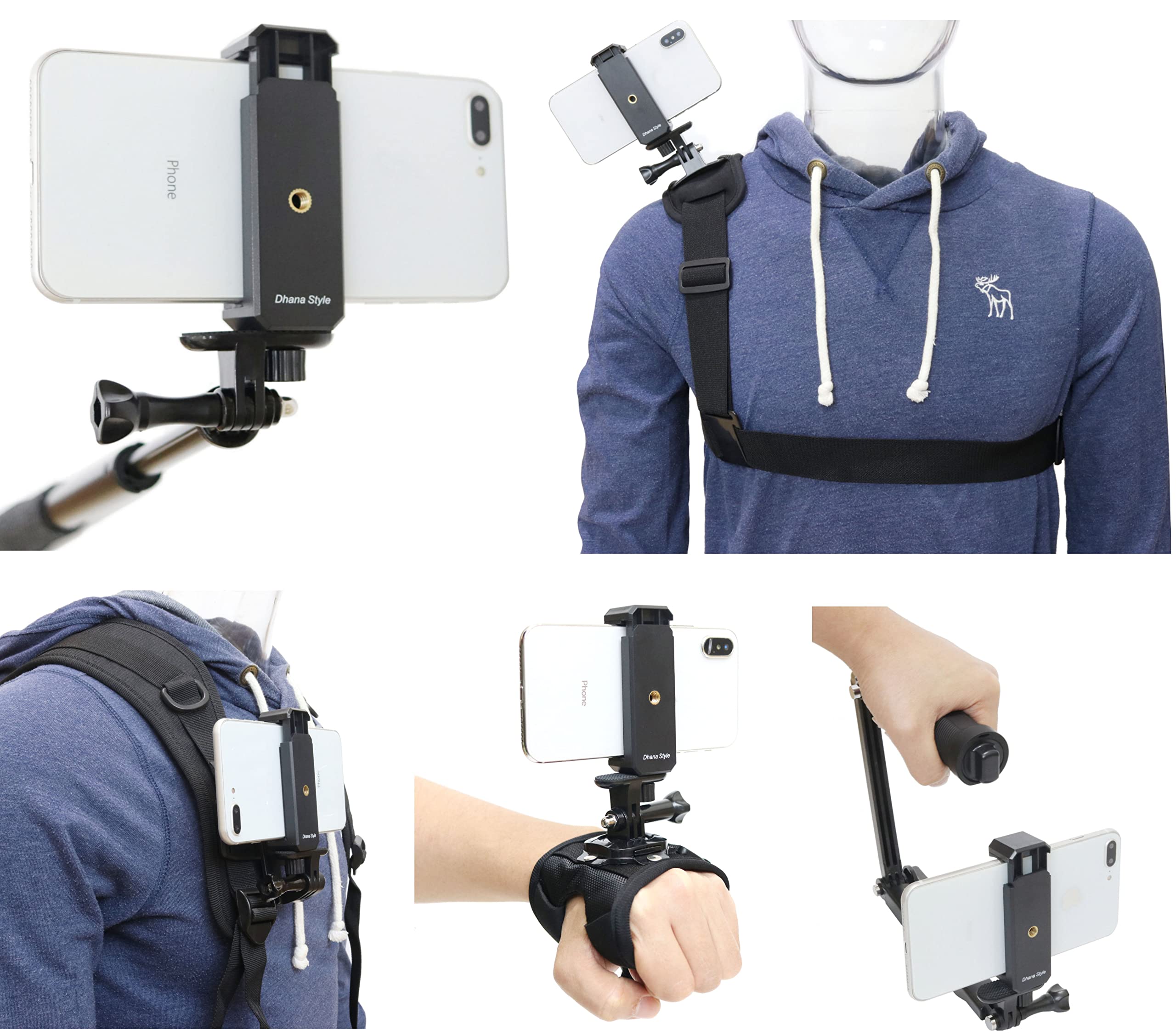 2-Way Adjustable Smartphone Tripod Mount Holder - 1/4