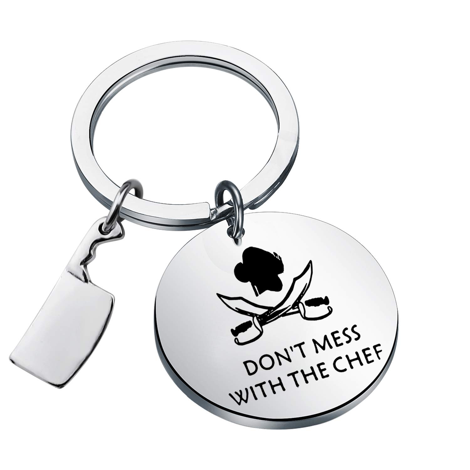 Chef Keychain - Don't Mess With The Chef Jewelry Gift for Cooks & Kitchen Lovers