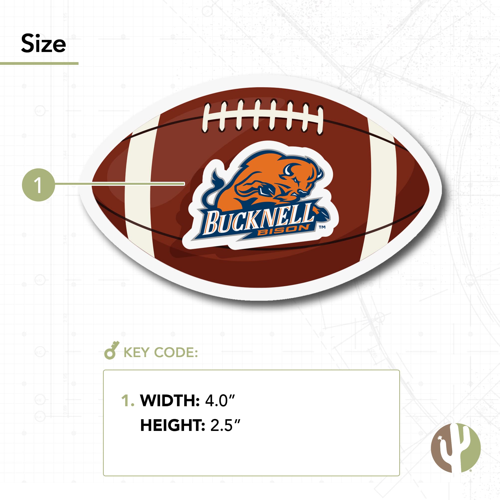 Desert Cactus Bucknell University Bison Vinyl Decal Sticker - Waterproof Laptop, Water Bottle, Car, Scrapbook Decor - Perfect for College Dorms, Game Day, and Alumni Pride