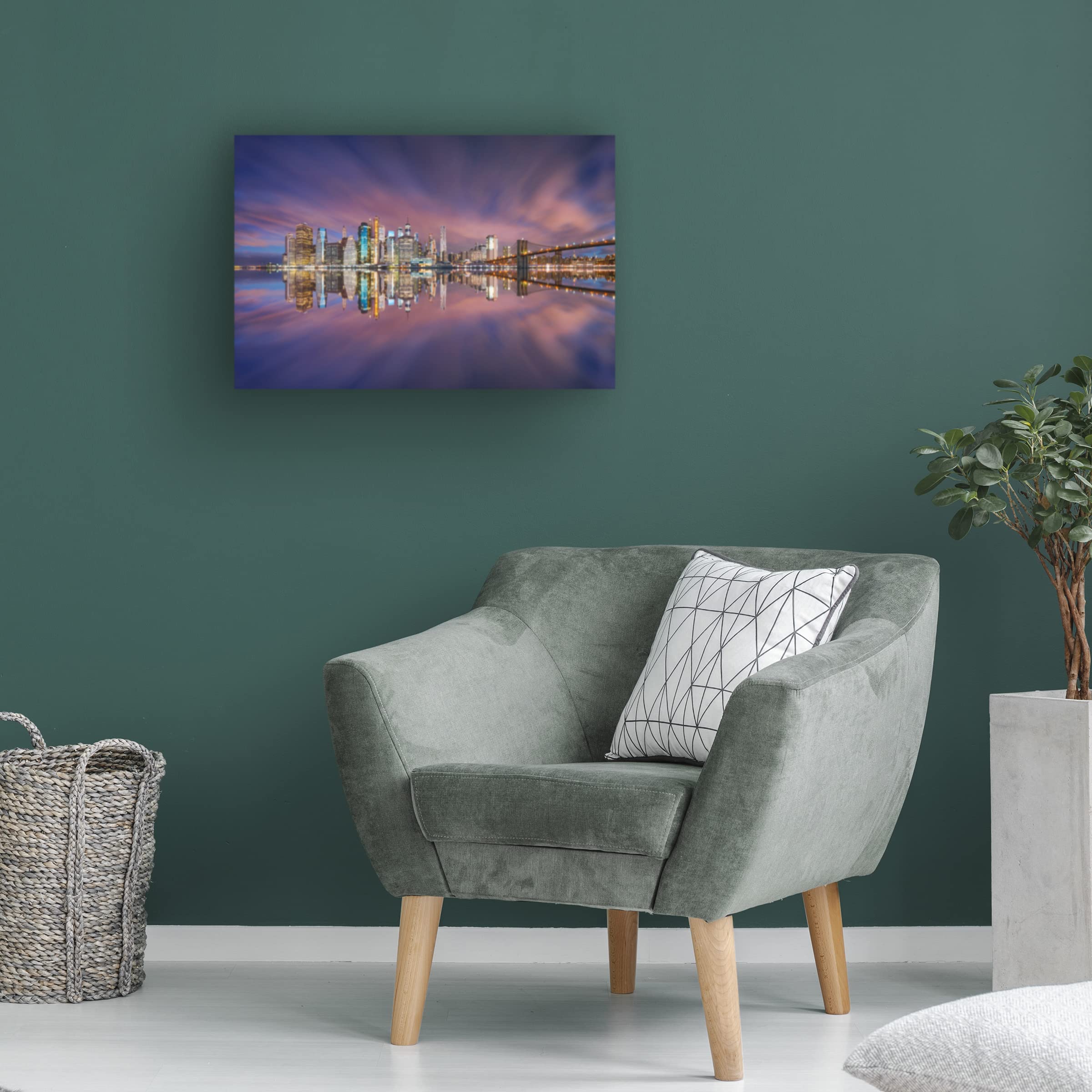 Carlos F Turienzo 'City Of Blinding Lights' Canvas Wall Art Print - Modern Abstract Painting for Living Room, Bedroom & Office Decor