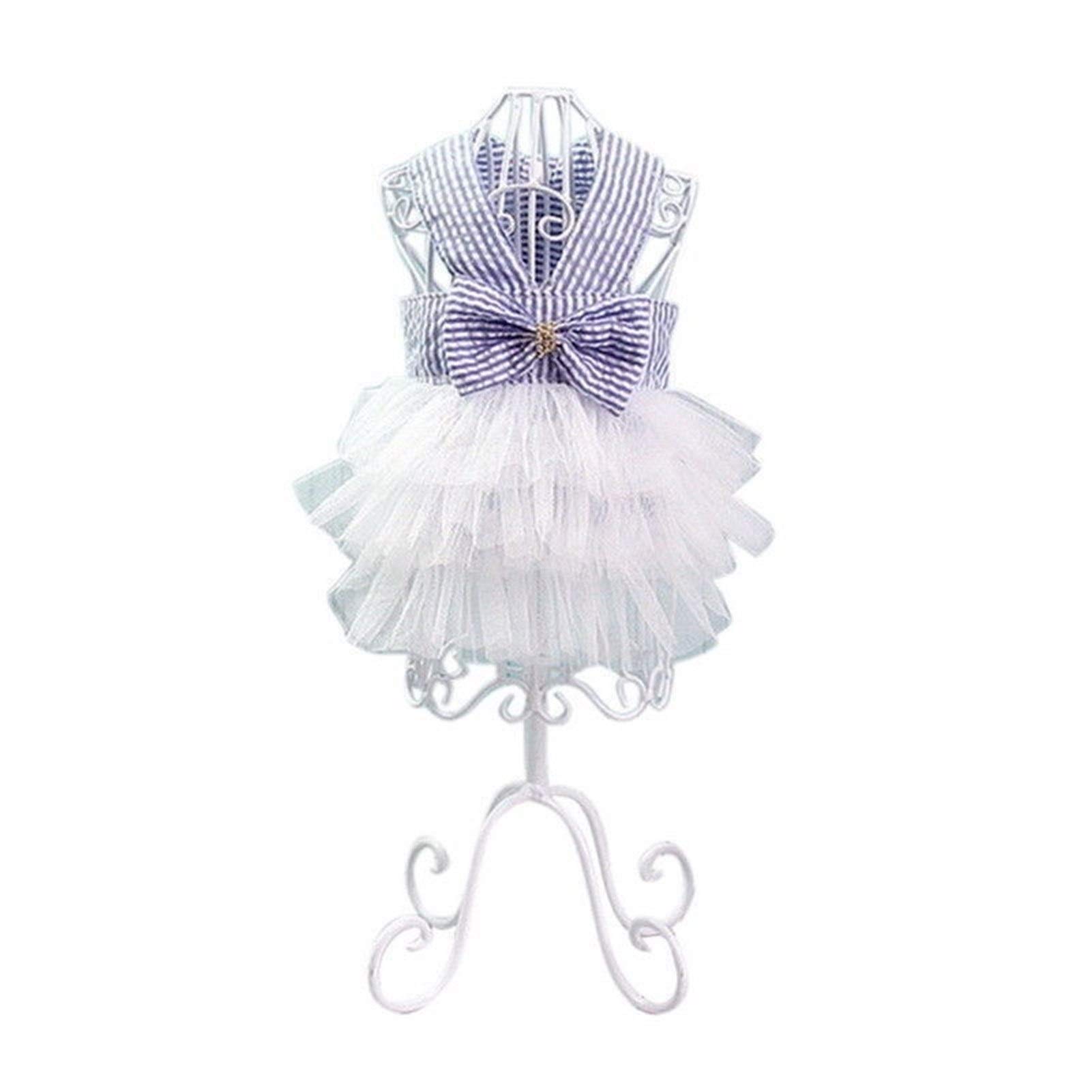 LZFLZ Blue X-Large Summer Lace Dog Dress - Elegant Pet Costume for Small Dogs, Perfect for Birthday Parties, Weddings & Spring Outings | Puppy Fashion for Special Occasions