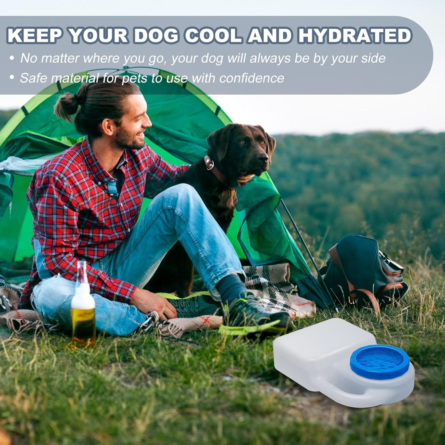 **Istara Portable Dog Water Bottle - Foldable, Splash-Free Pet Feeder & Travel Bowl for Dogs, BPA-Free - Perfect for Hiking, Camping, and Car Rides**