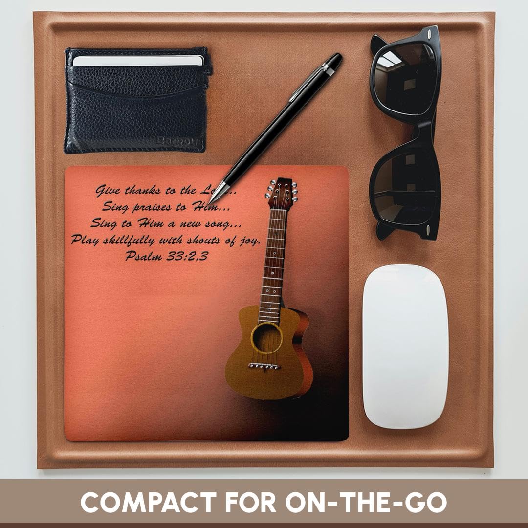 3D Rose Guitar Mouse Pad with Bible Verse - 8x8 Inch for Office & Gaming