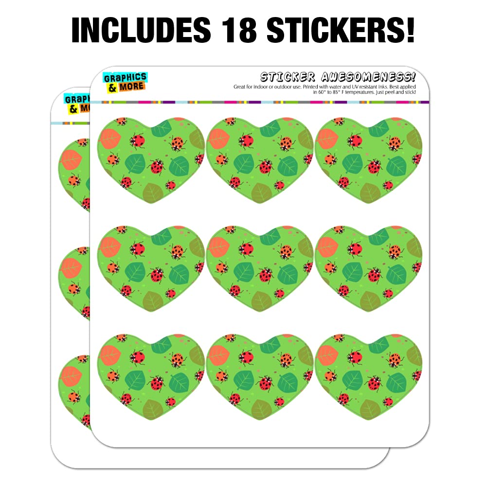 Heart-Shaped Ladybug & Leaves Pattern Planner Stickers - Scrapbook, Calendar & Craft Decoration for DIY Projects, Bullet Journals & Gift Wrapping