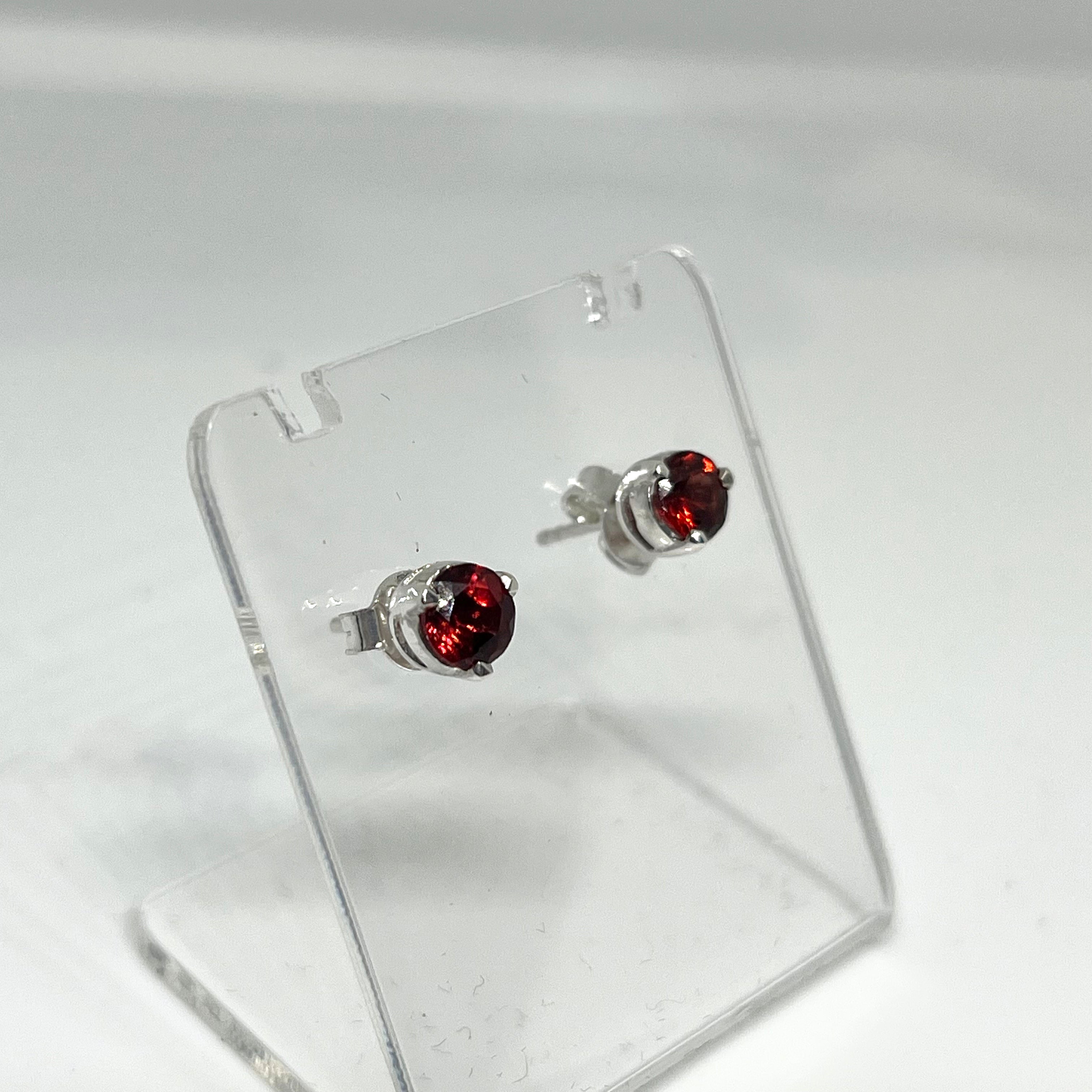 5mm Round Faceted Gemstone Stud Earrings - 3 Prong Set (PSE005) | Elegant & Durable for Daily Wear, Parties & Gifts